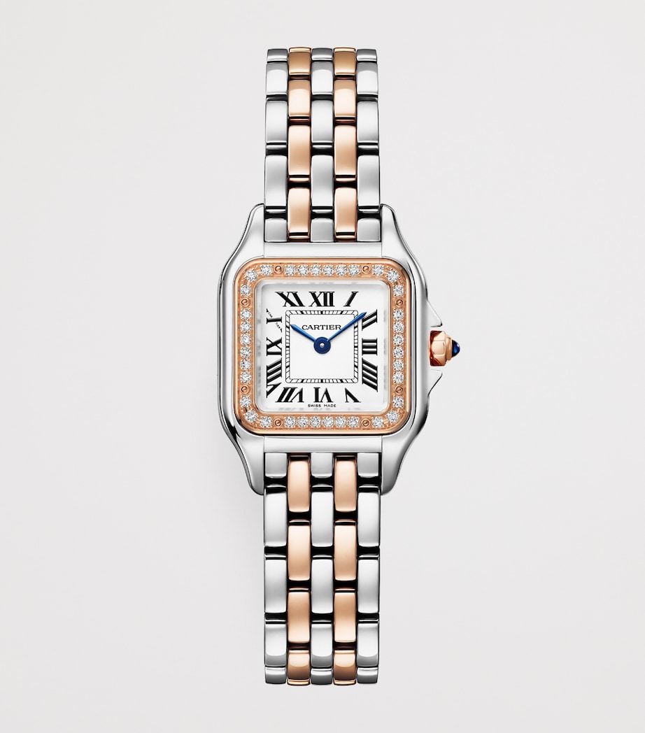Small Rose Gold and Diamond Panthère de Cartier Watch 20mm SILVER Image 2