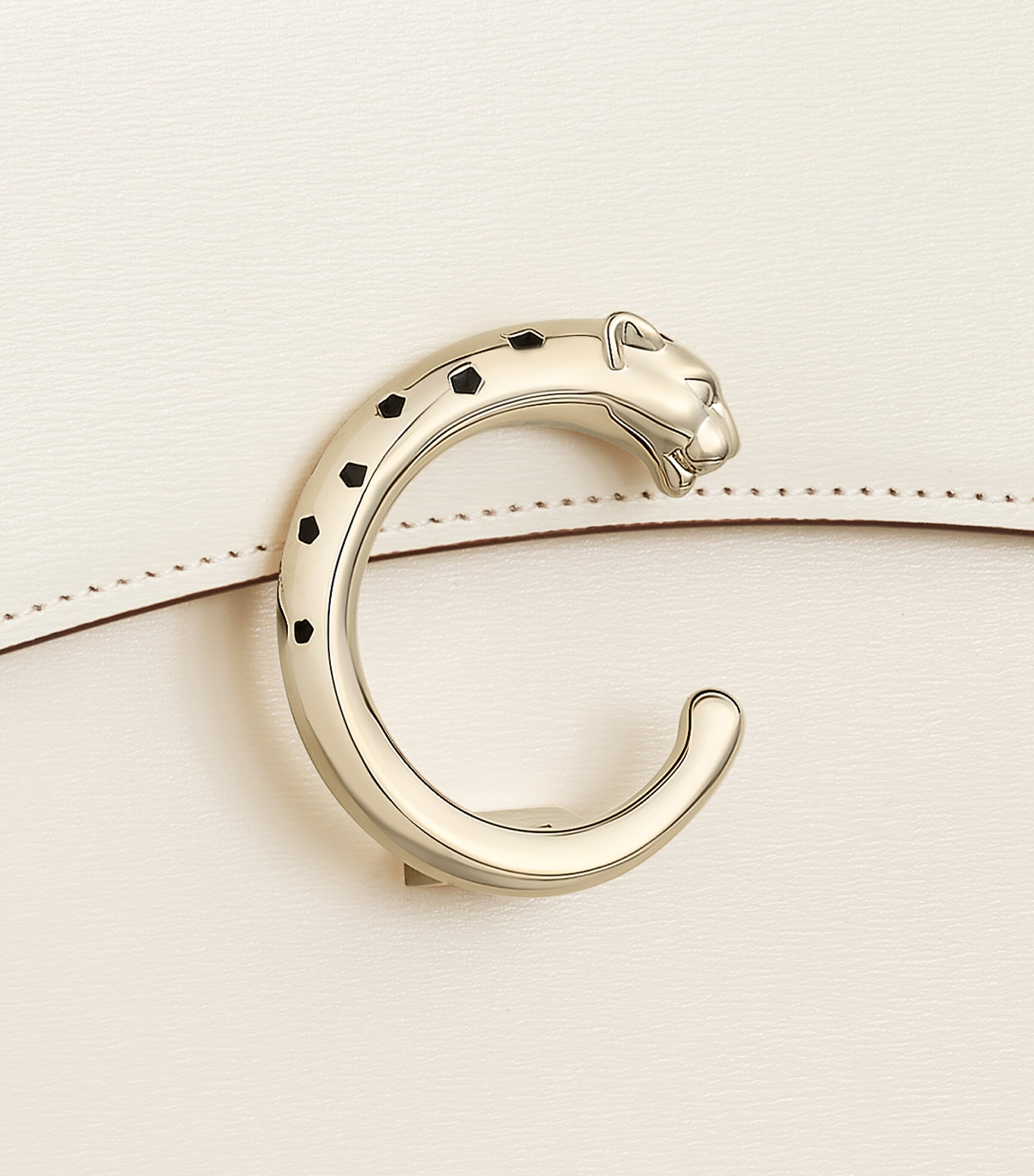 Small Panthère C de Cartier Top-Handle Bag SALT WHITE Image 7