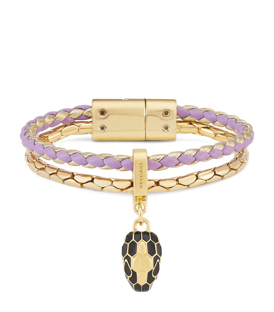 Bvlgari Small Leather Serpenti Forever Bracelet Fuchsia Image 1