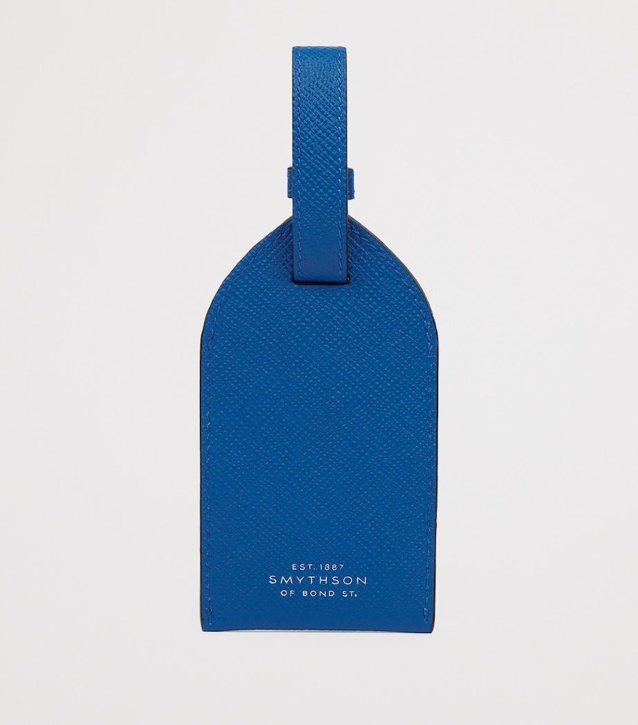 Panama Leather Luggage Tag CERULEAN Image 3