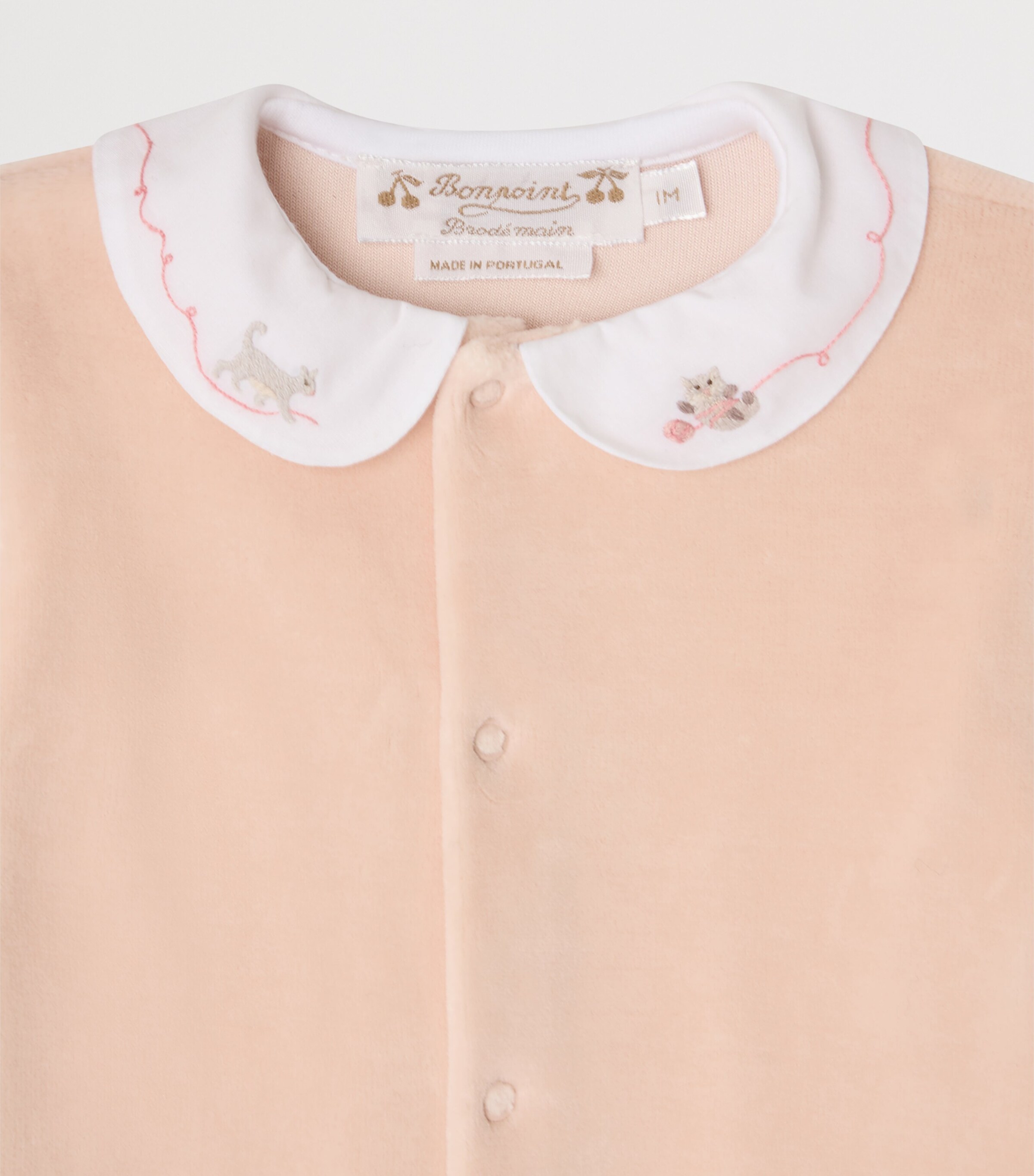 Bonpoint Velvet Collared All-In-One (1-18 Months) Rose Fane Image 3