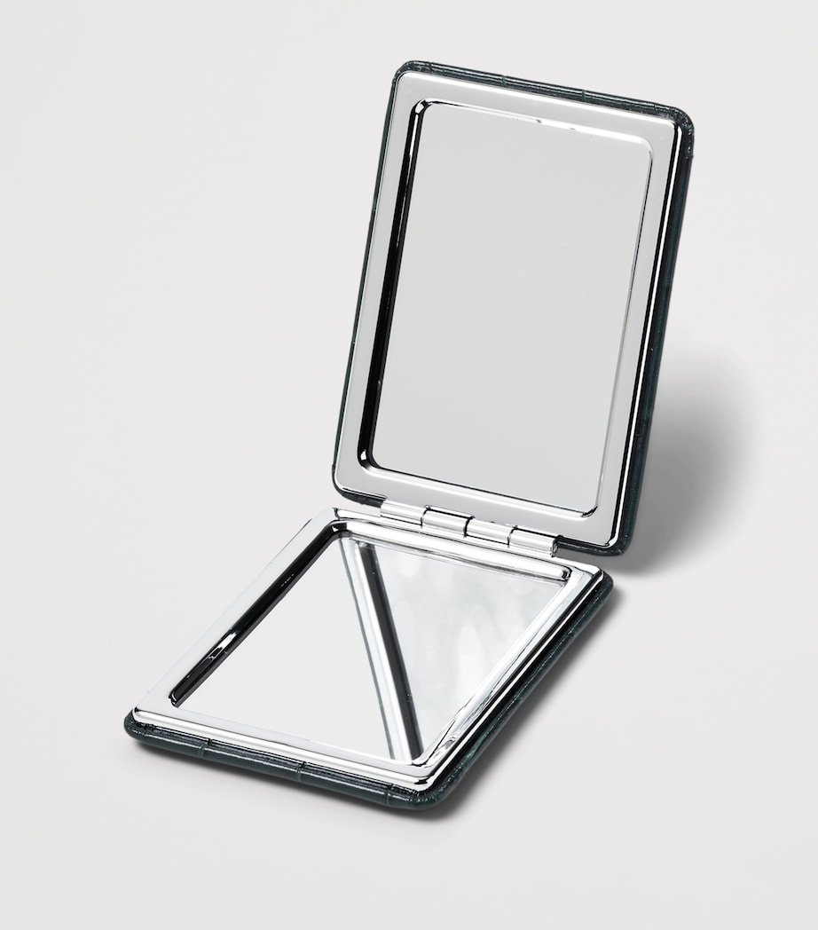 Aspinal Of London Croc-Embossed Leather Handbag Mirror Evergreen Image 3
