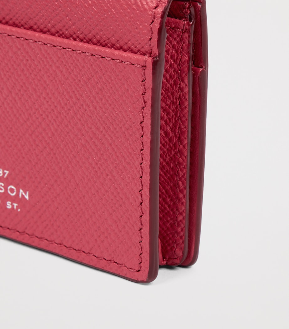 Panama Leather Folded Card Holder RASPBERRY Image 4