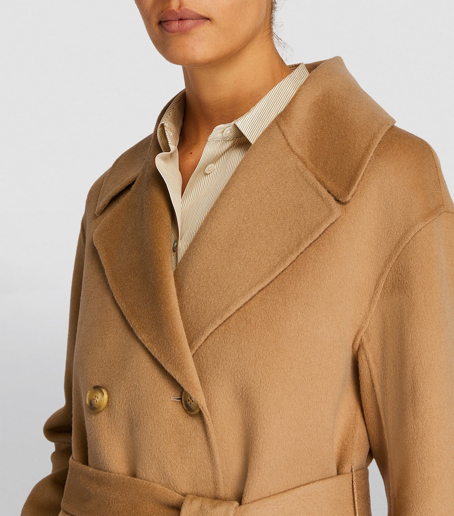 Wool-Cashmere Fur-Trim Coat A2198 Image 6