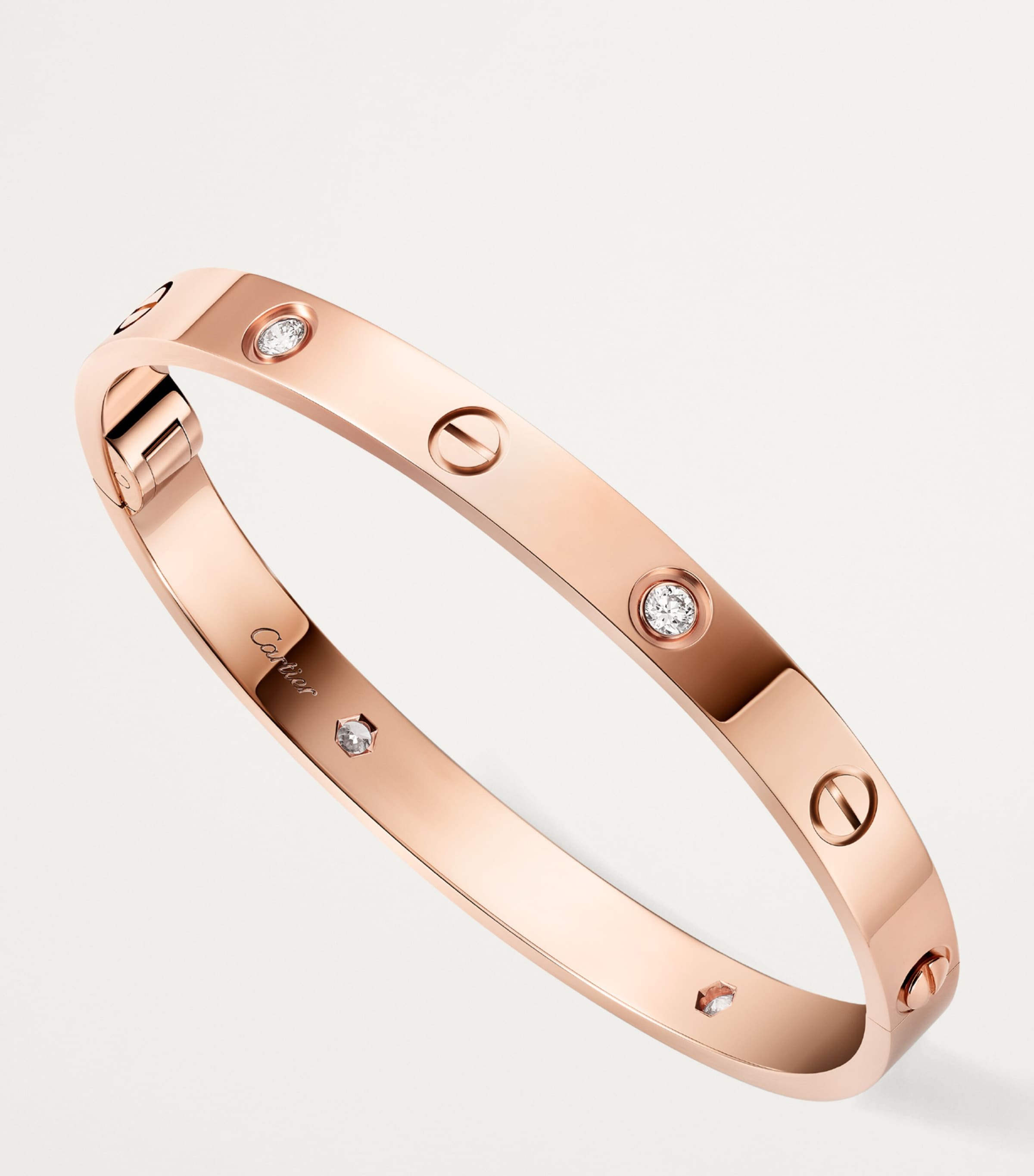 Rose Gold and Diamond LOVE Bangle ROSE GOLD Image 9