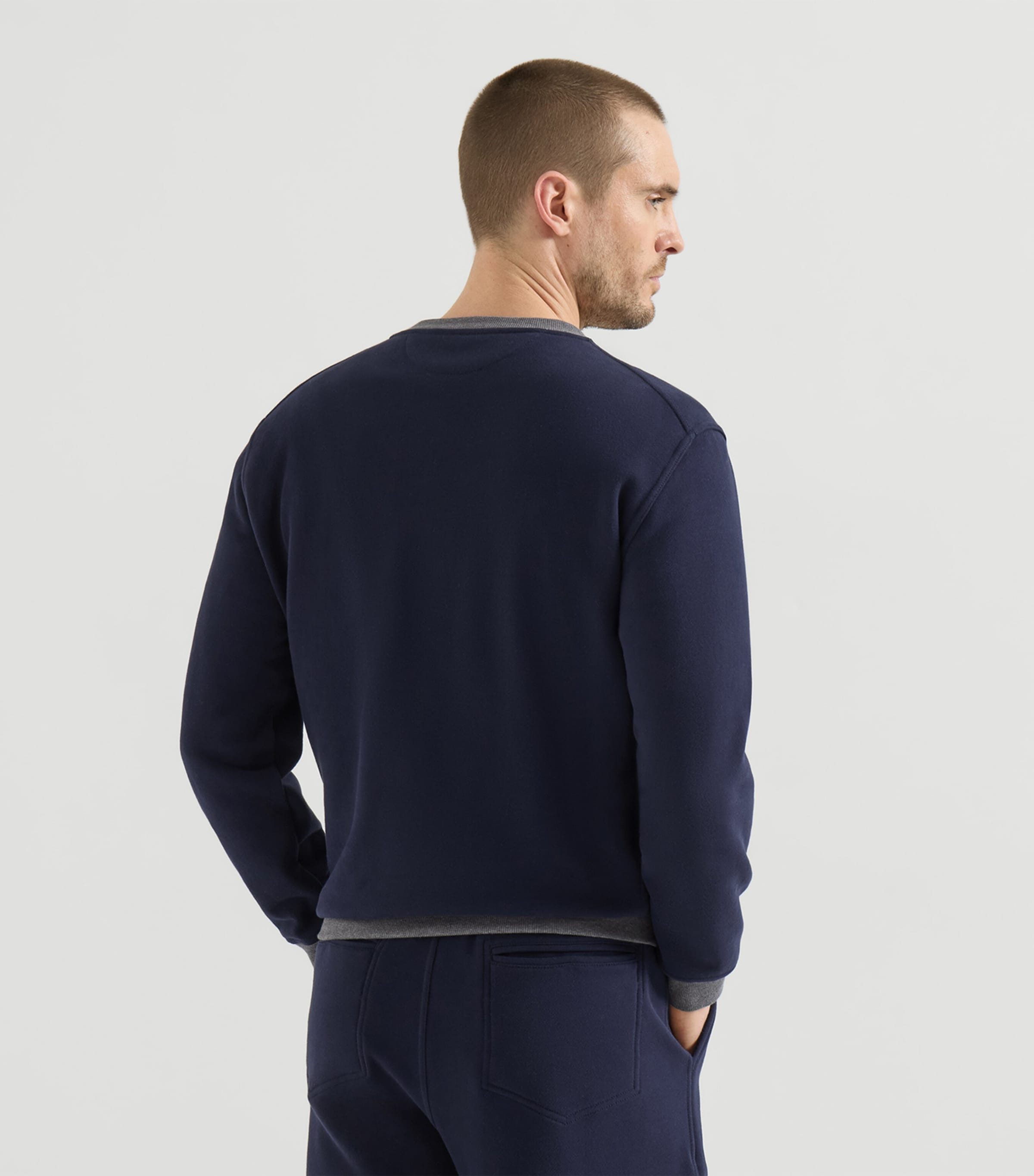 Brunello Cucinelli Mens Cotton Embroidered Sweatshirt Image 3