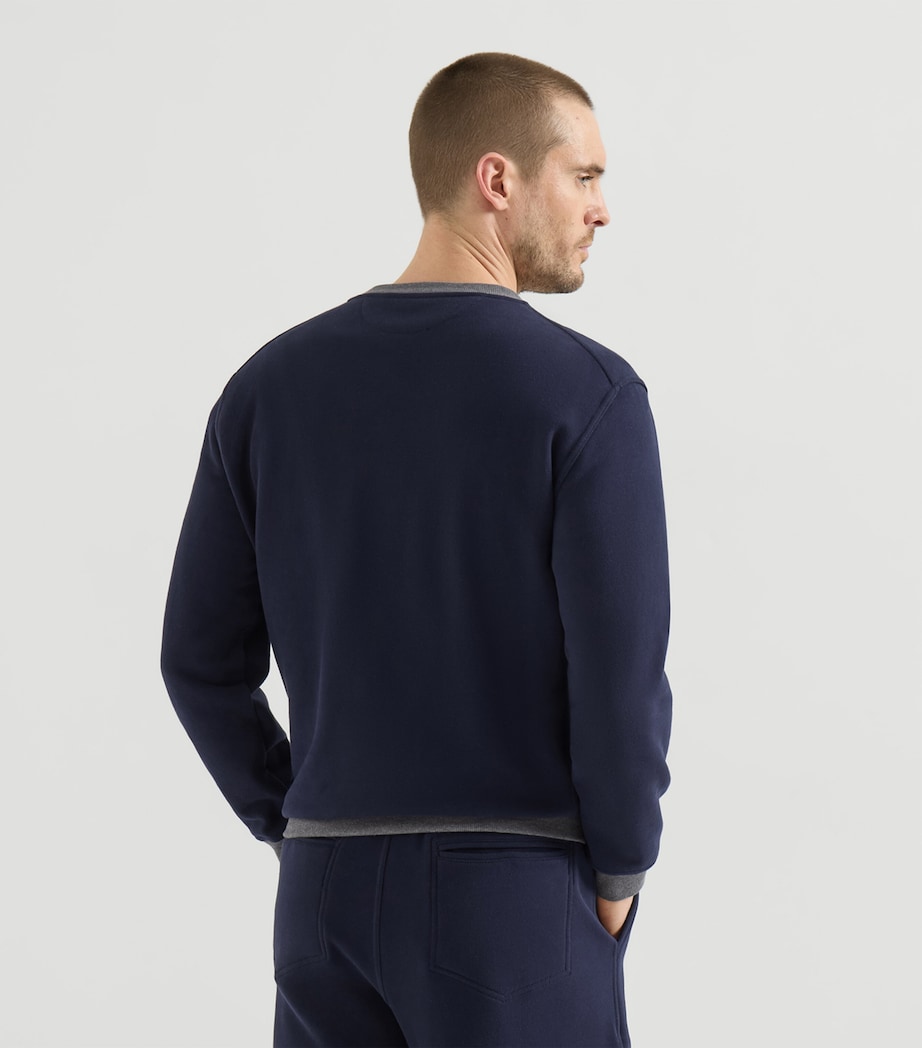 Brunello Cucinelli Mens Cotton Embroidered Sweatshirt Image 3