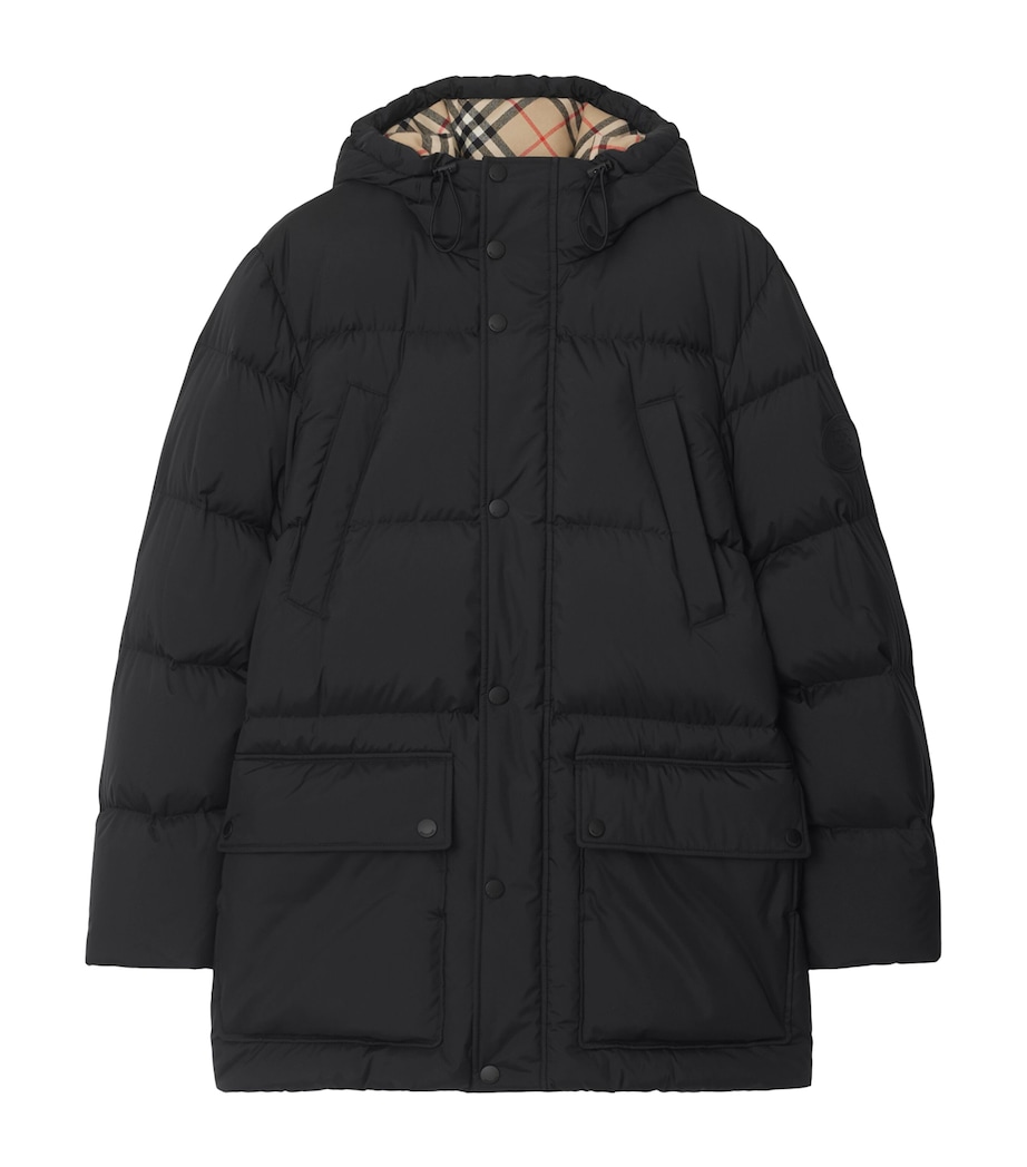 Hooded Down Puffer Jacket BLACK Image 1