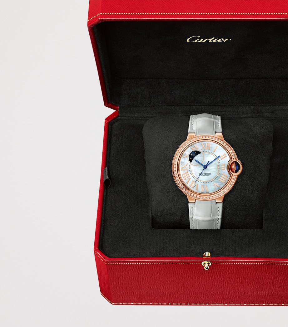 Rose Gold and Diamond Ballon Bleu de Cartier Watch 36mm ROSE GOLD Image 4