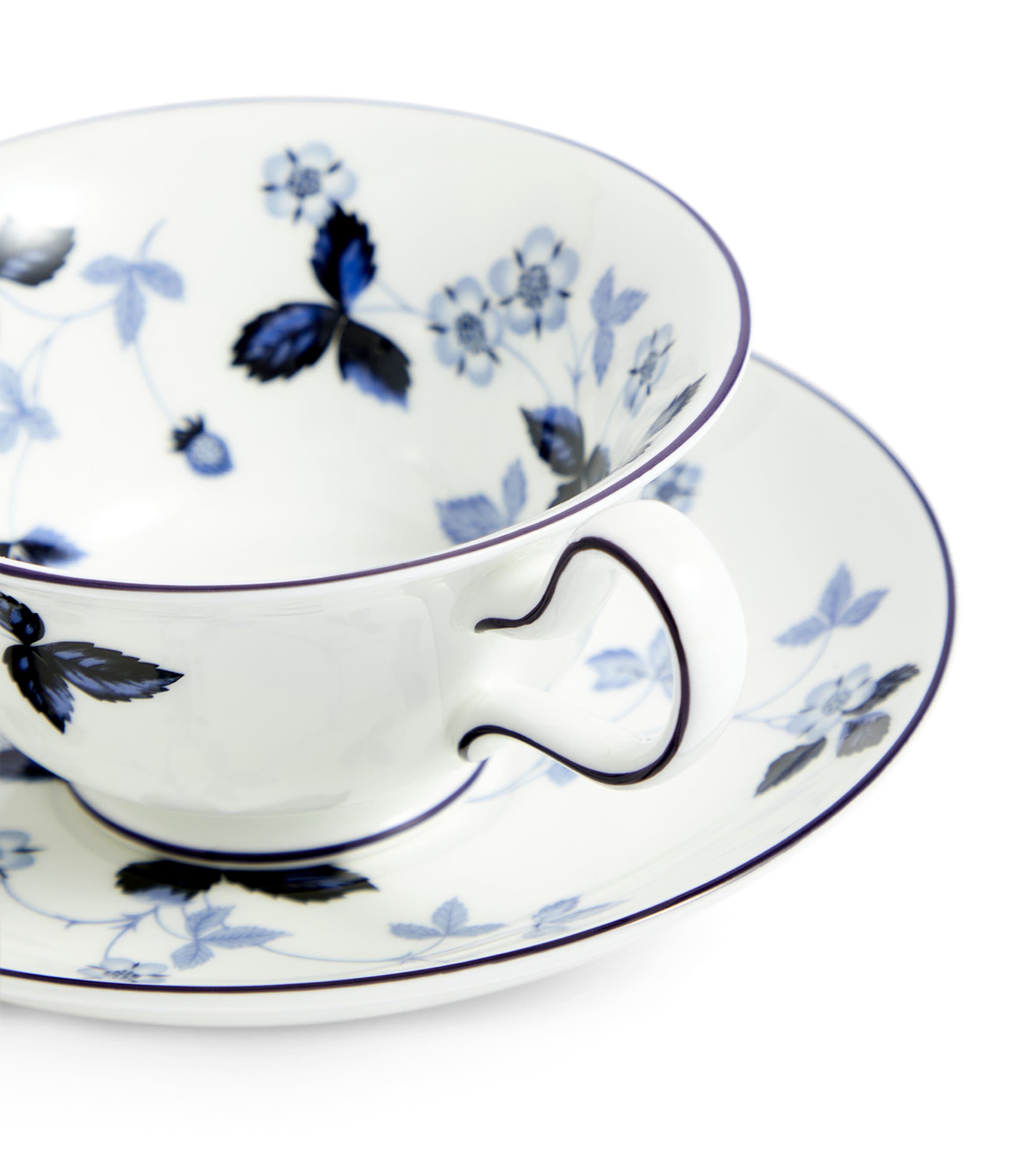 Wedgwood Wild Strawberry Inky Blue Teacup and Saucer Image 3