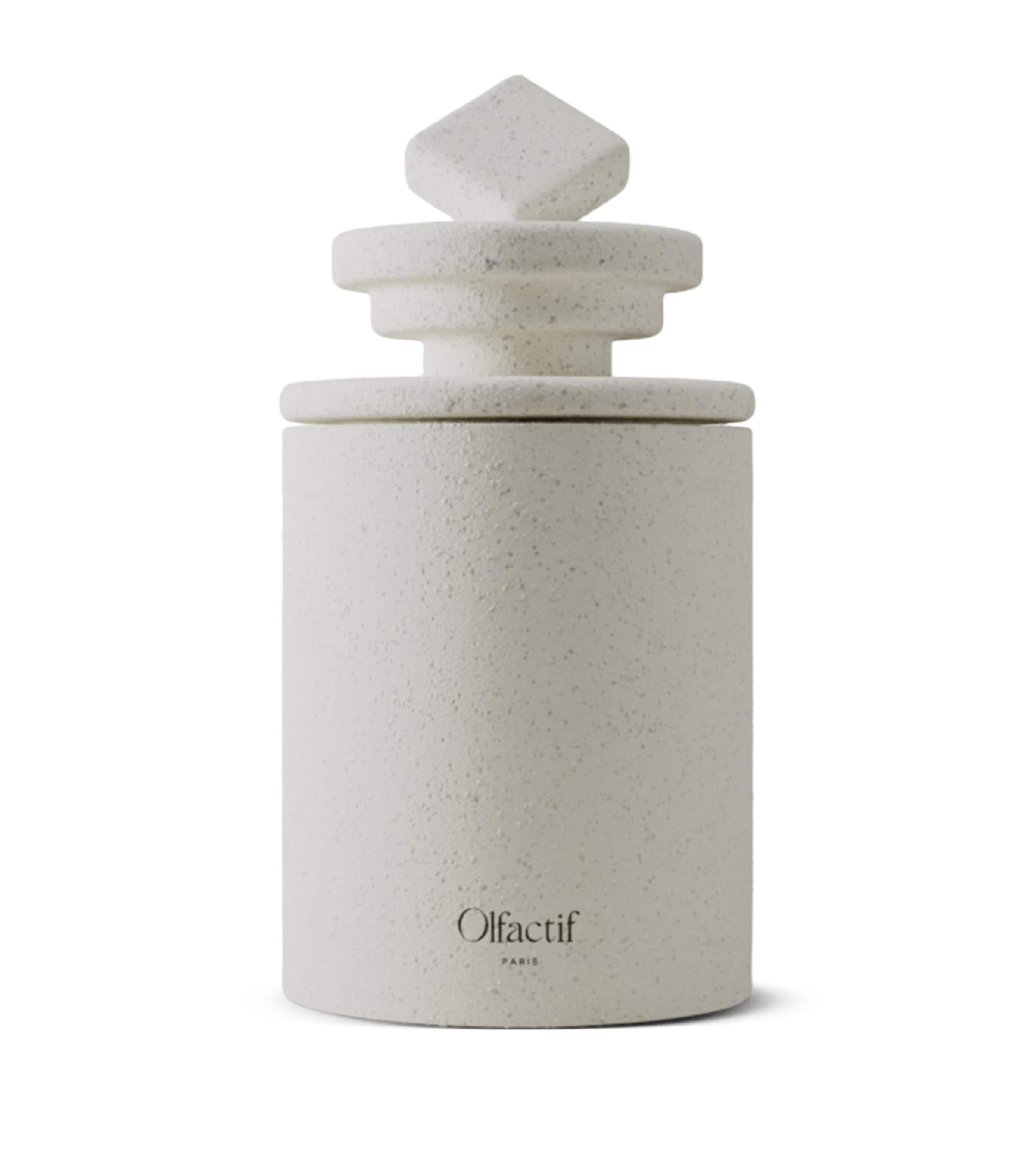 Olfactif Taurus Vanilla Leather Candle In White