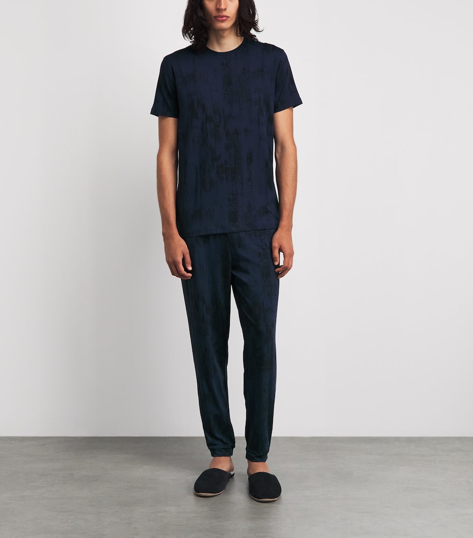 Derek Rose Mens Printed London T-Shirt Nav Image 2