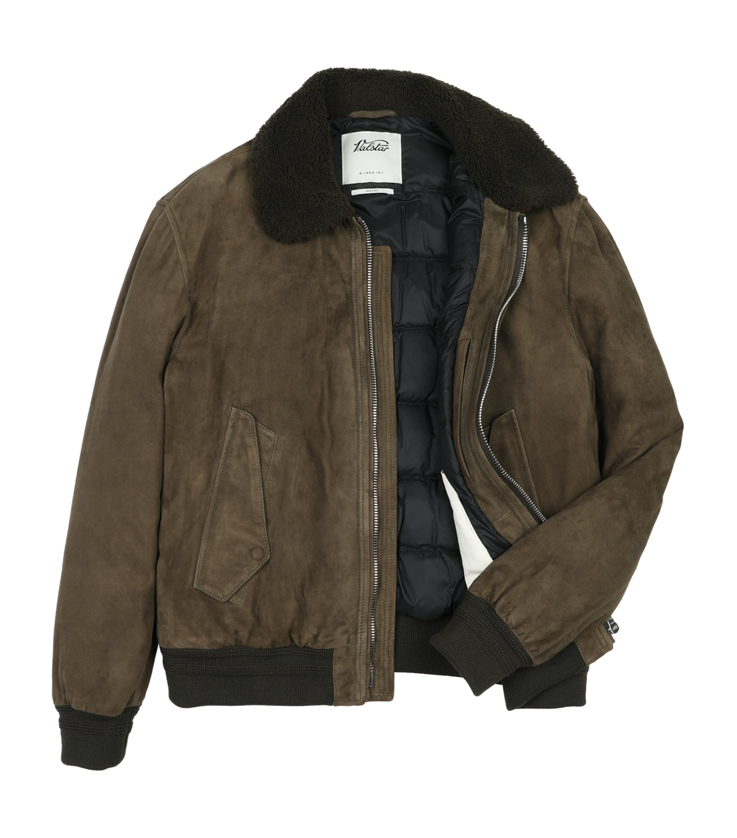 Valstar Suede Down-padded Aviator Jacket In Brown