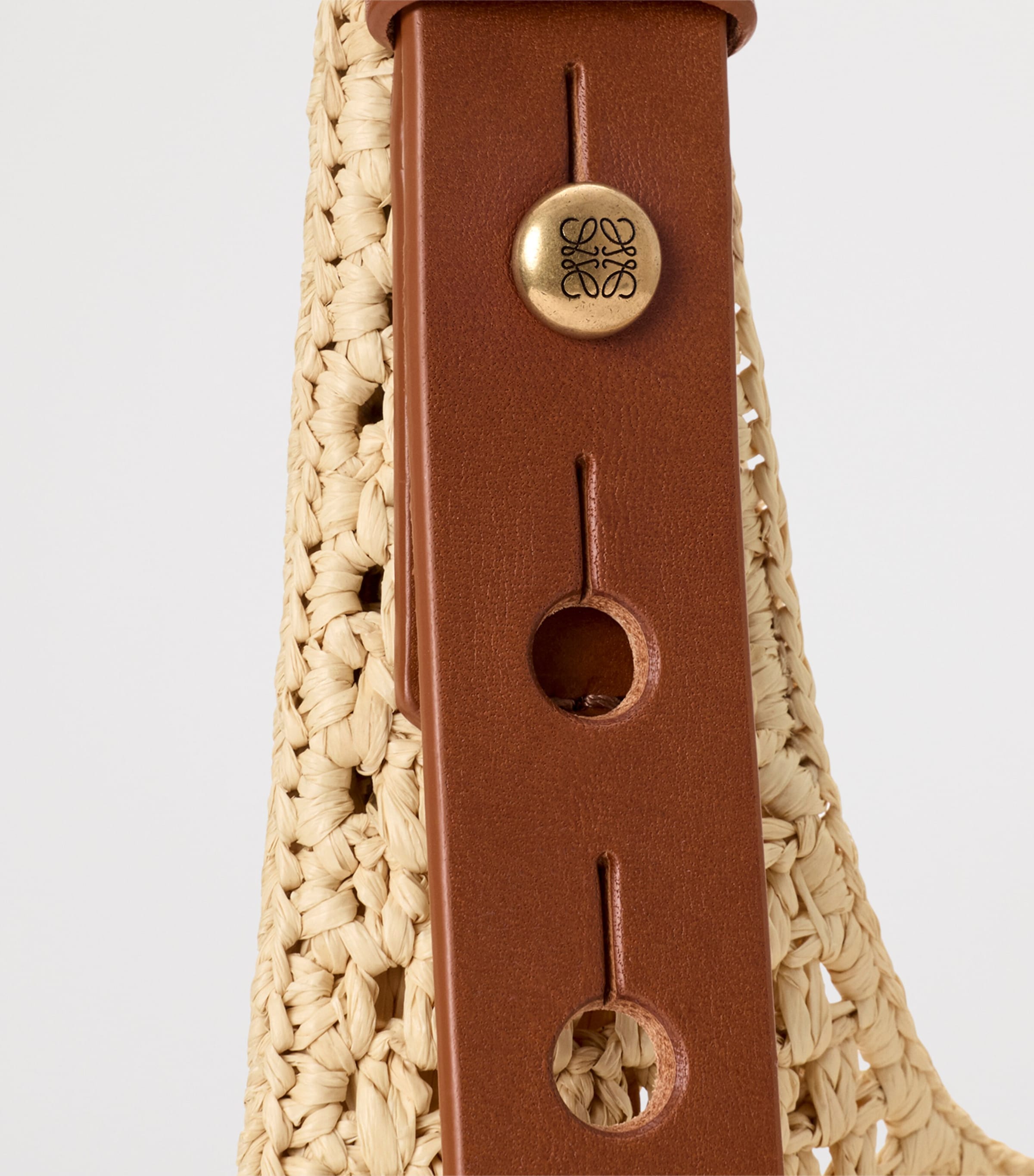 LOEWE x Paula's Ibiza Small Raffia-Leather Tote Bag Natural/tan Image 5