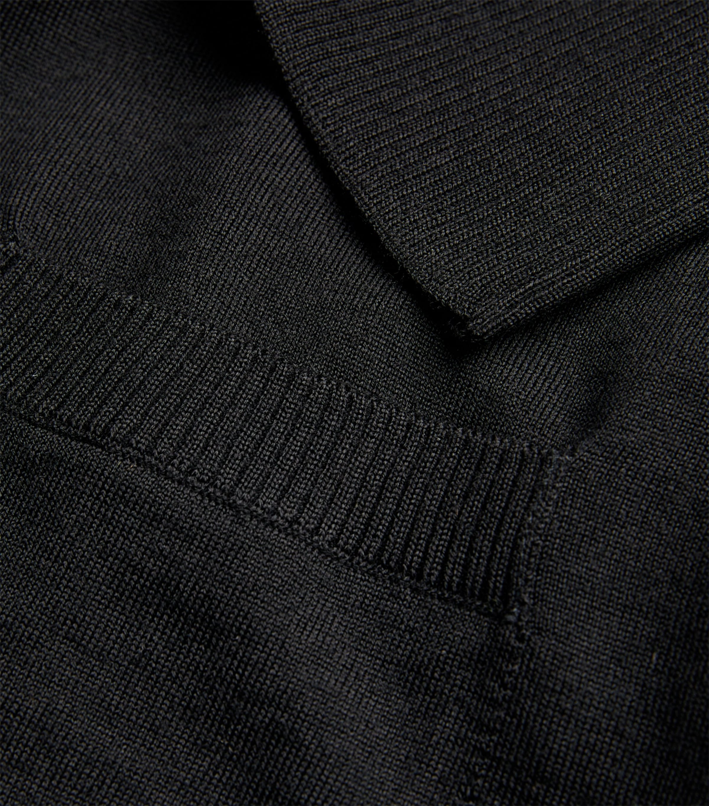Merino Wool 4-Bar Cardigan BLACK Image 5