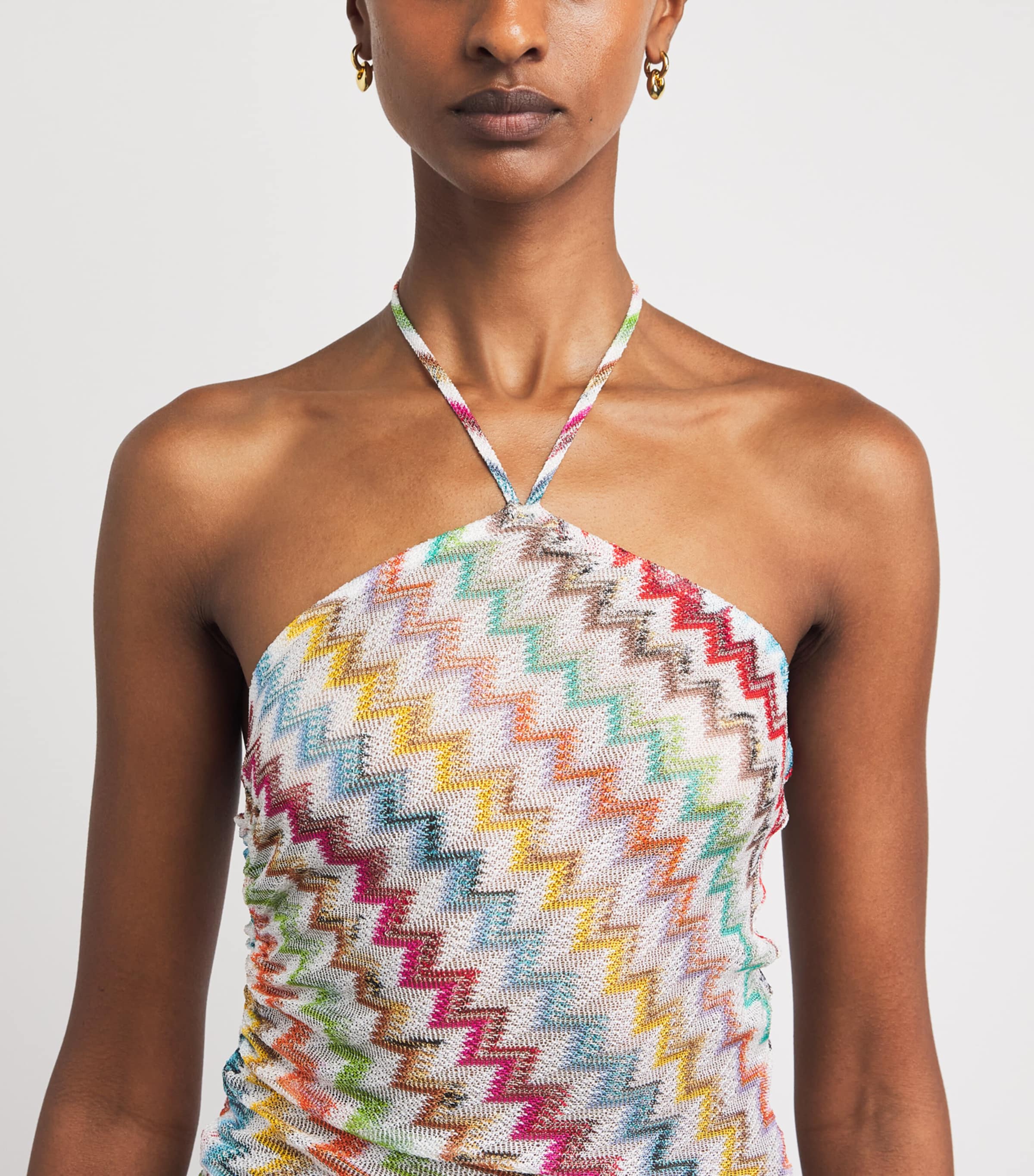 Missoni Womens Zigzag Playful Halterneck Maxi Dress Image 5