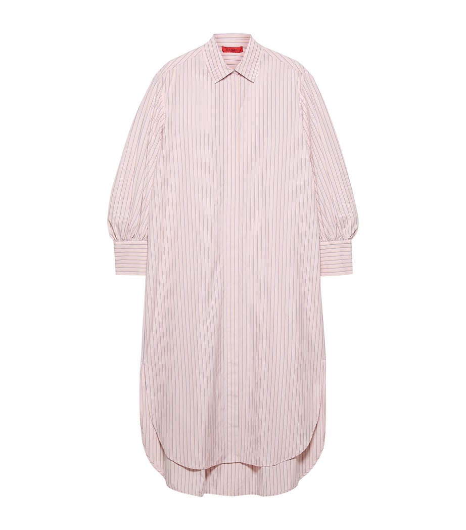 MAX&Co. Womens Cotton Pinstripe Shirt Dress Powder Image 1