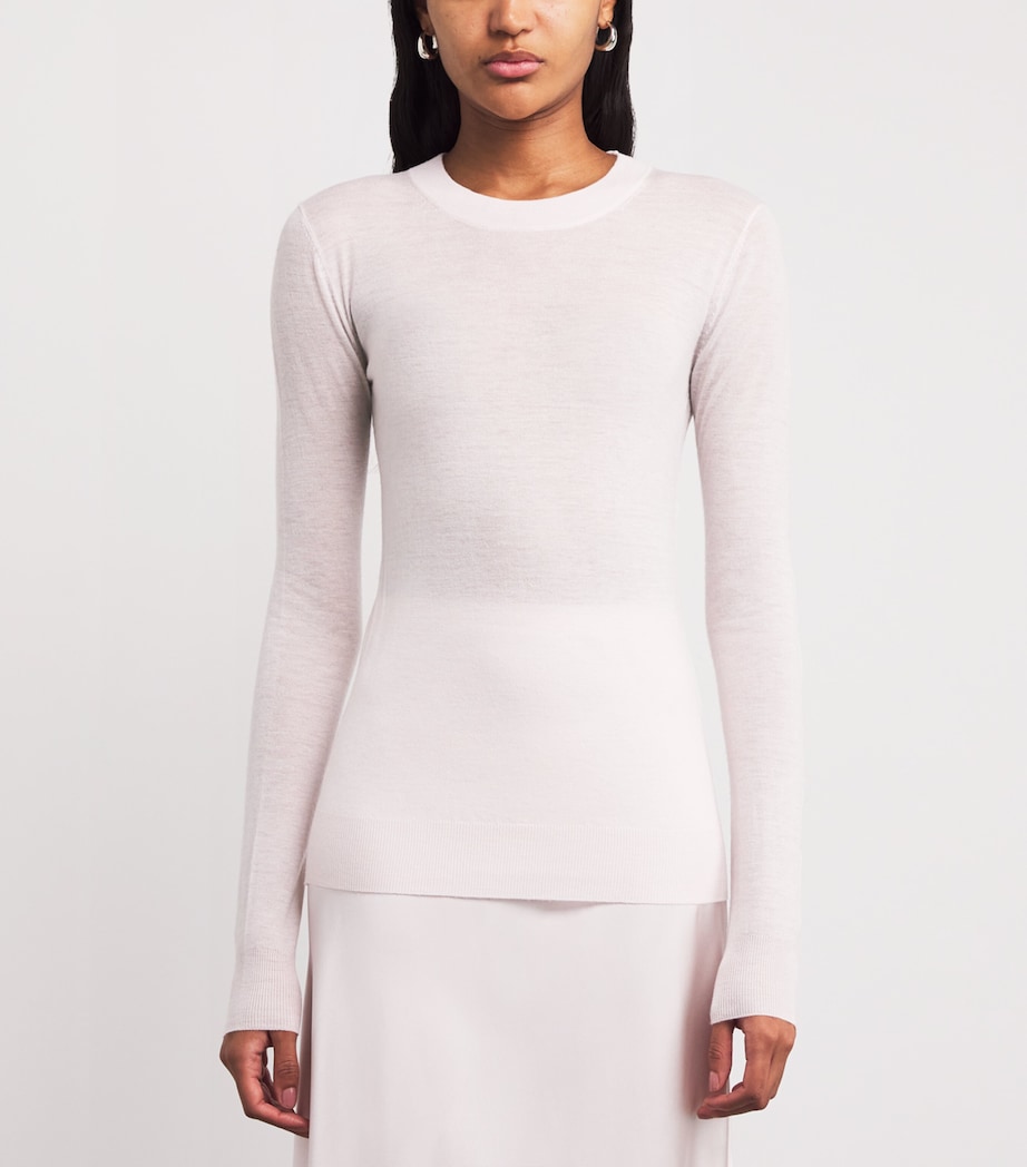 Cashair Round Neck Sweater ROSE Image 3