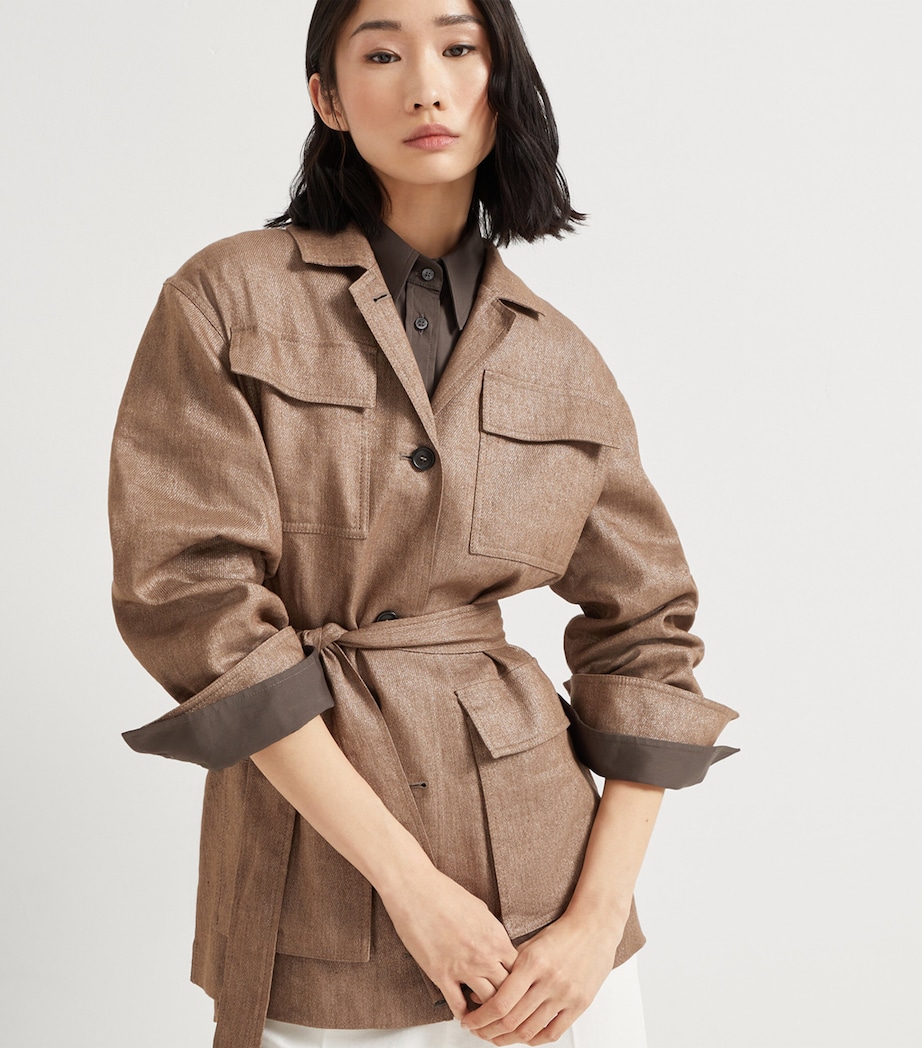 Techno Linen-Blend Sparkling Safari Blazer C004 Image 2