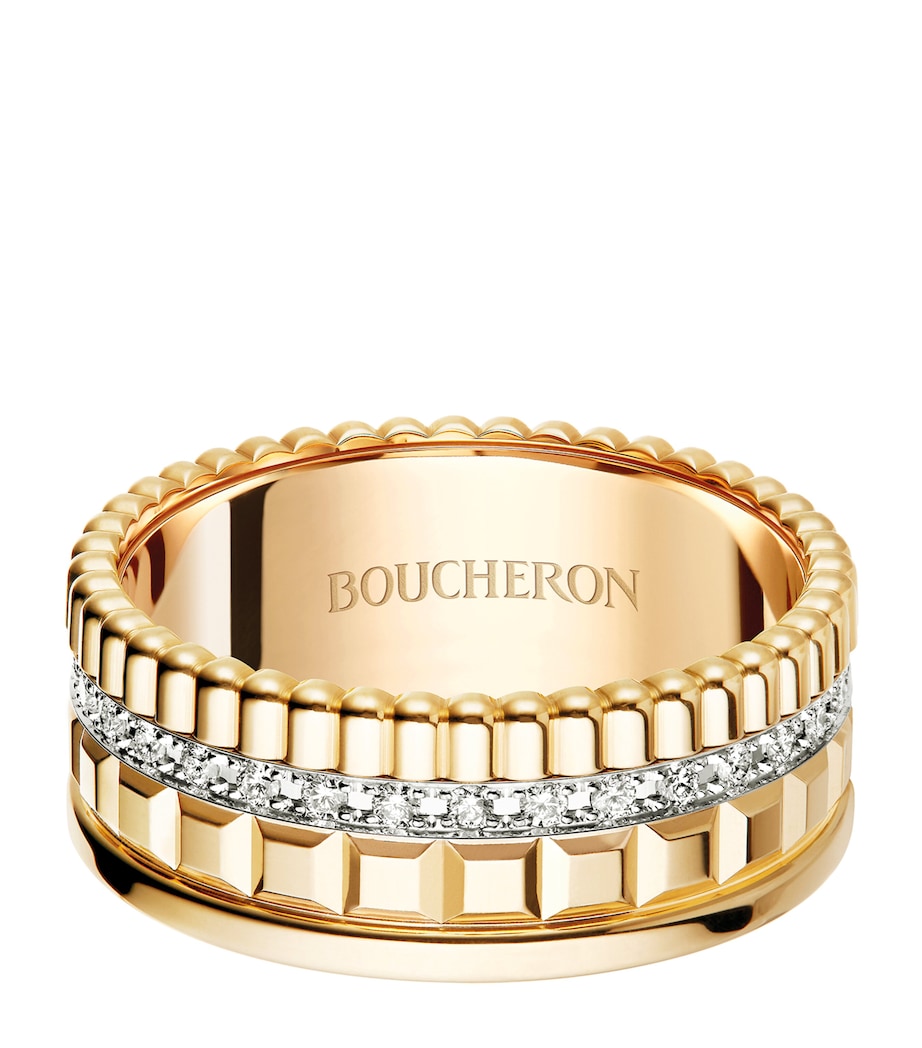 Small Yellow Gold and Diamond Quatre Radiant Ring NO COLOUR Image 1