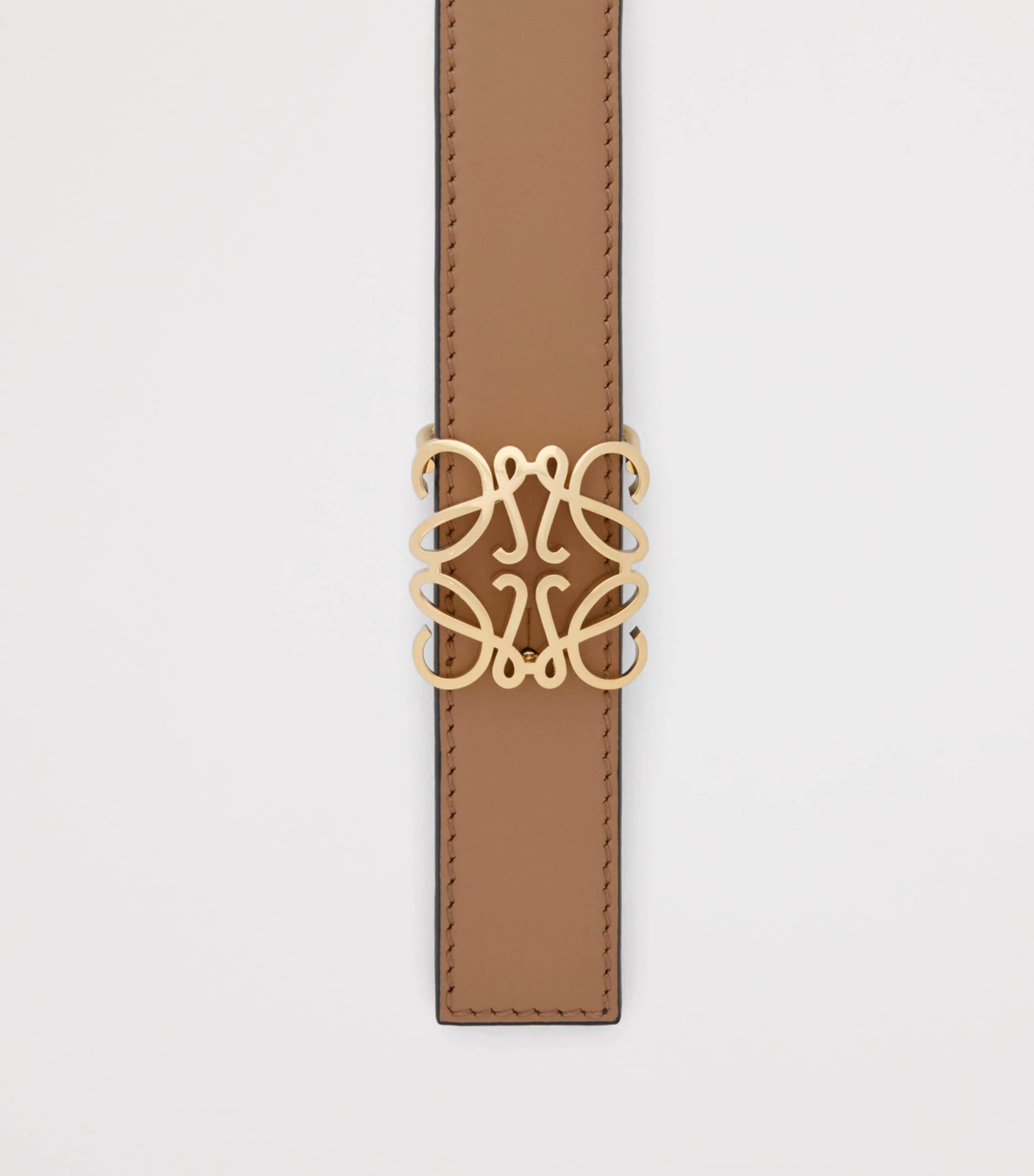 Leather Reversible Anagram Bombé Belt MOCHA/SLATE Image 4