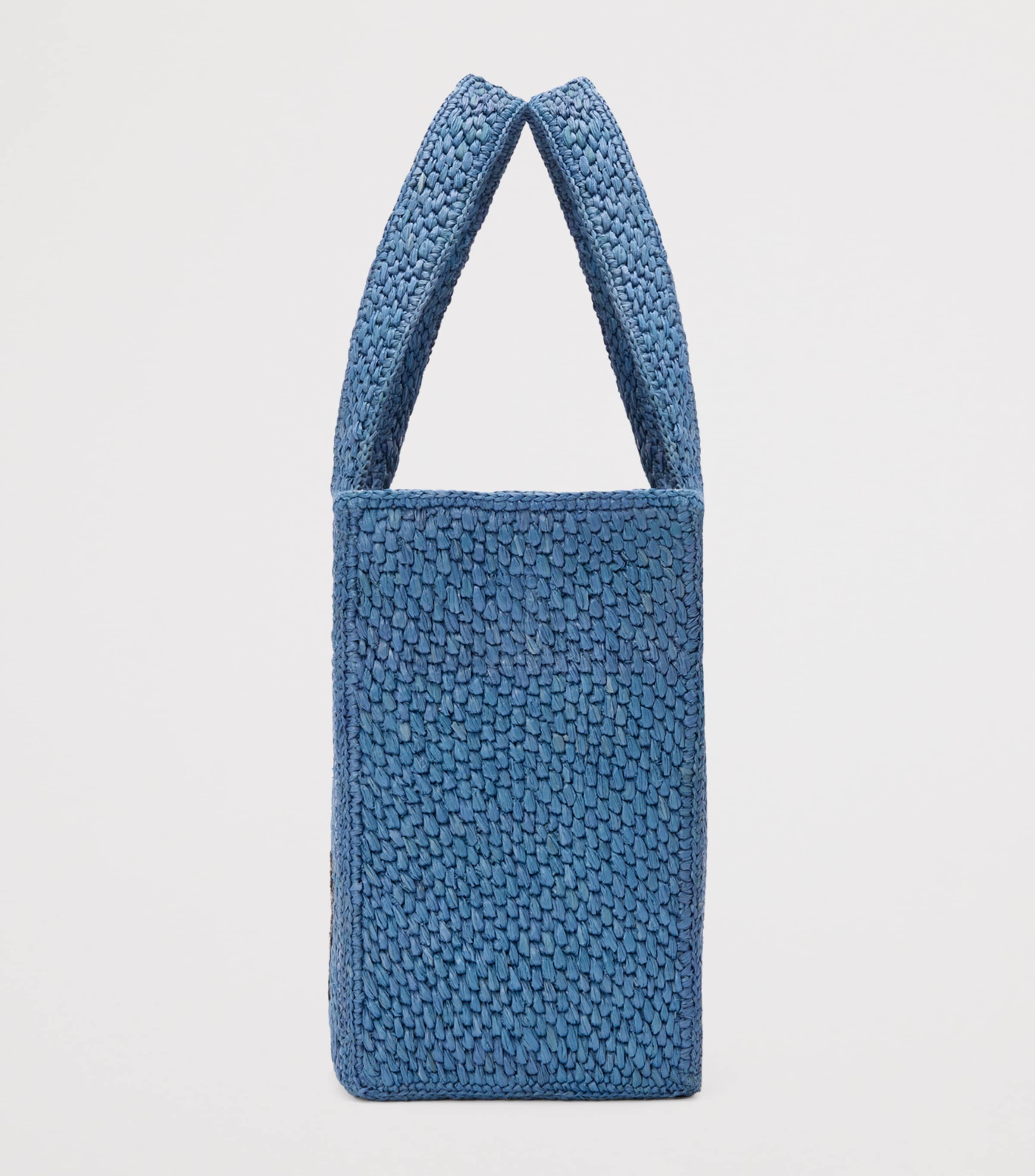 爽やかブルー【LOEWE】Paula's Ibiza ロゴ トートバッグ LOEWE x Paula's Ibiza Medium Raffia Font Tote Bag | Harrods US