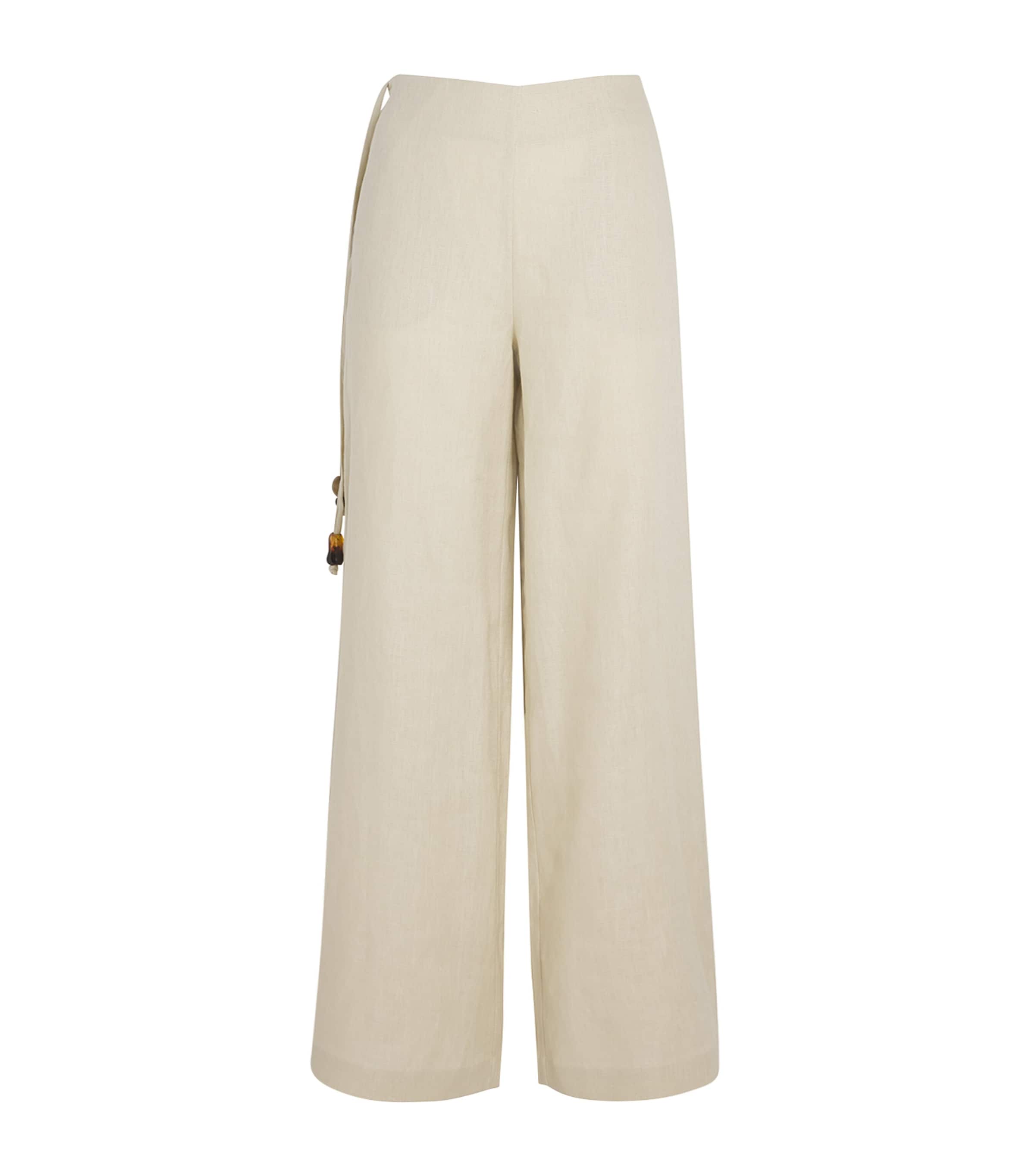 Sir Linen Raquel Wide-leg Trousers In White