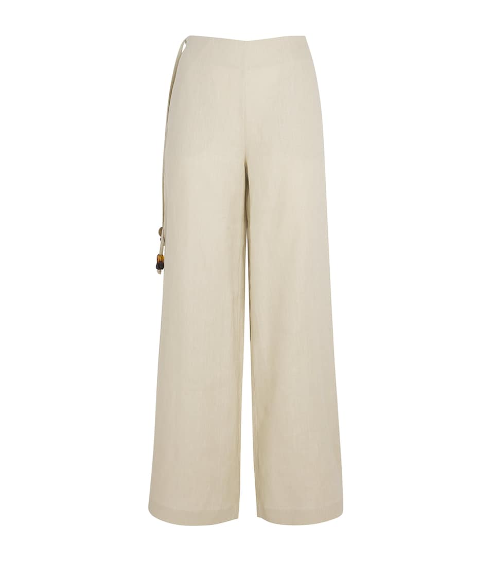 SIR. Linen Raquel Wide-Leg Trousers Wheat