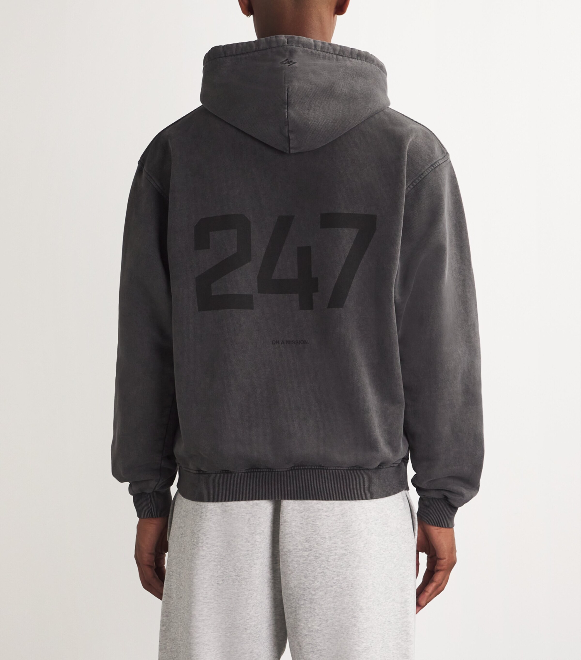 Represent 247 Mens Oversized Logo Hoodie Pewter Image 4
