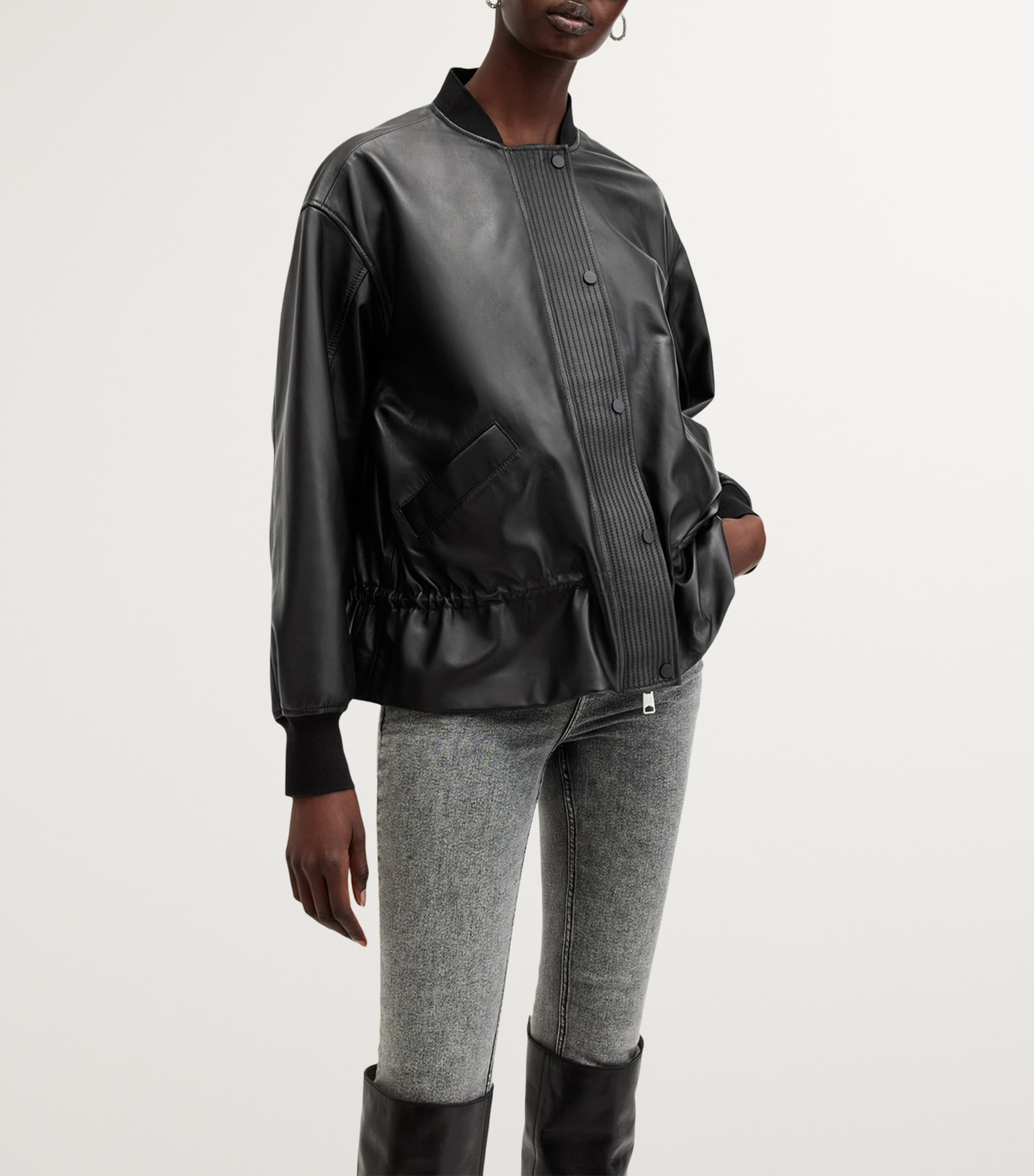 AllSaints Leather Sofi Jacket | Harrods US