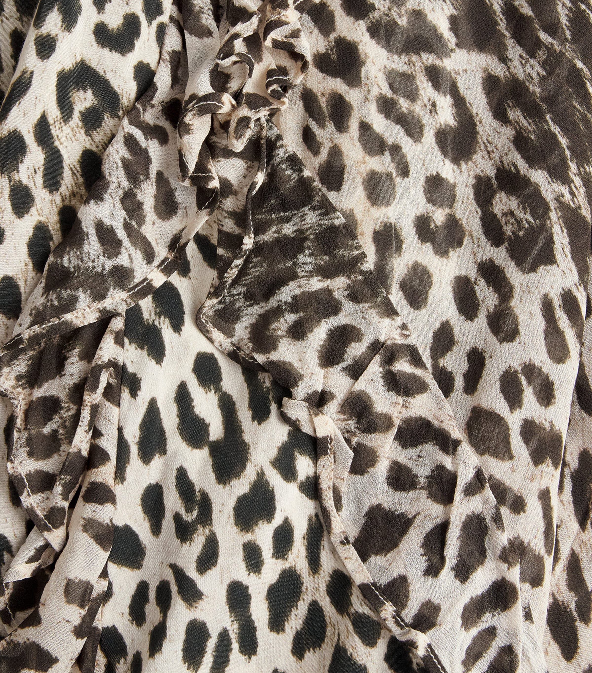Rixo Womens Crepe Leopard Rosanna Midi Dress Nina Leopard Mocha Image 6