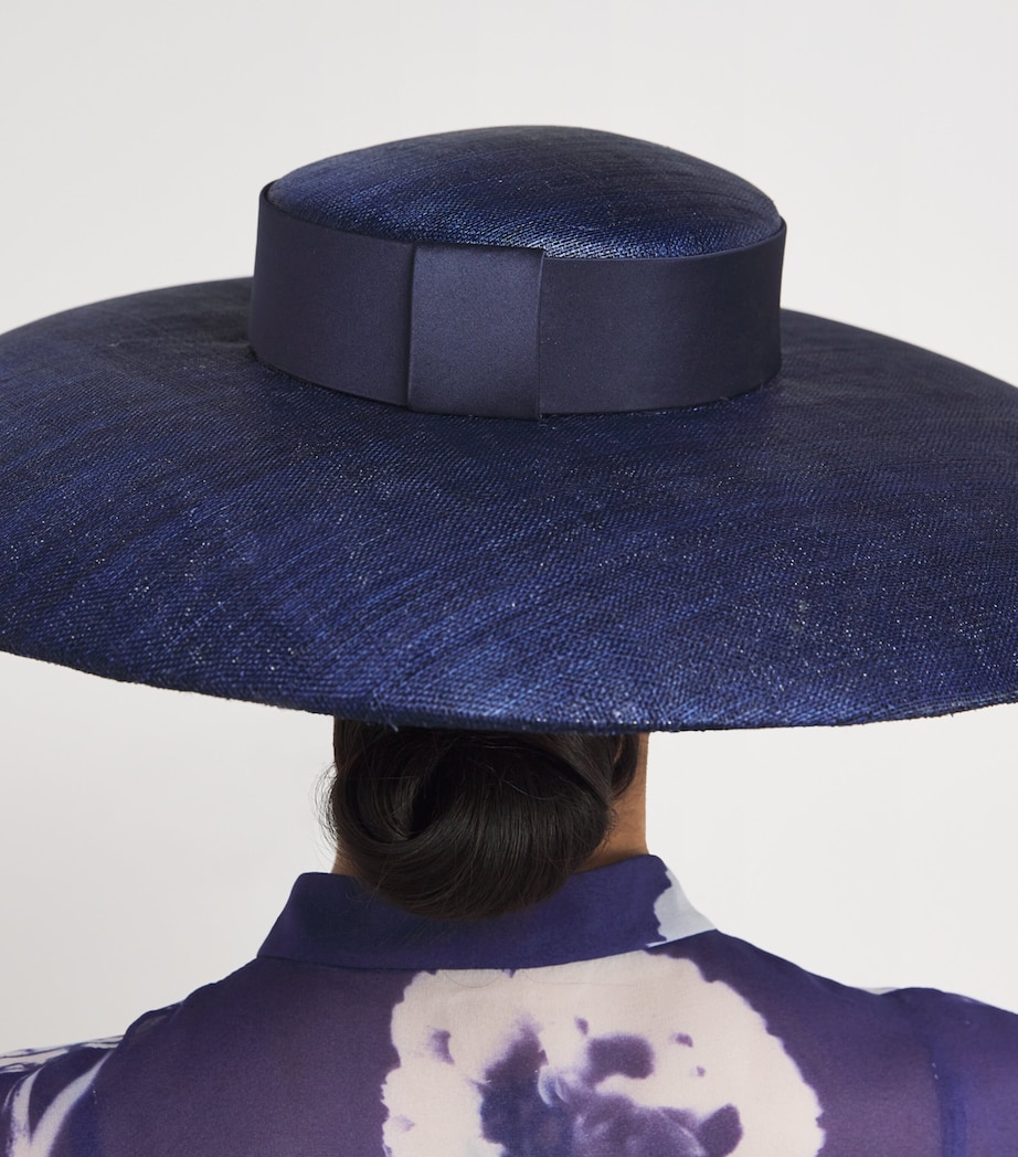 EMILY-LONDON Ribbon-Detail Hat Navy Image 4