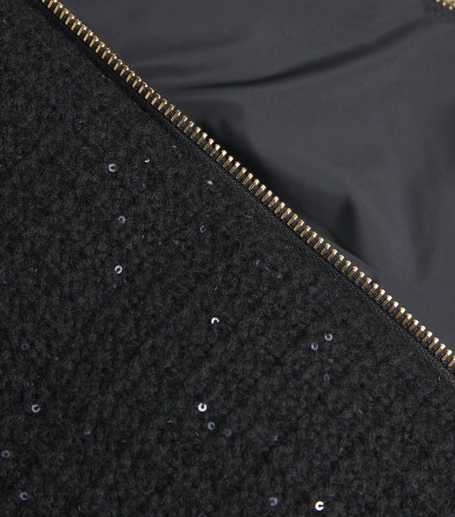 Wool-Silk-Cashmere-Blend Sequinned Jacket 825 NERO Image 5