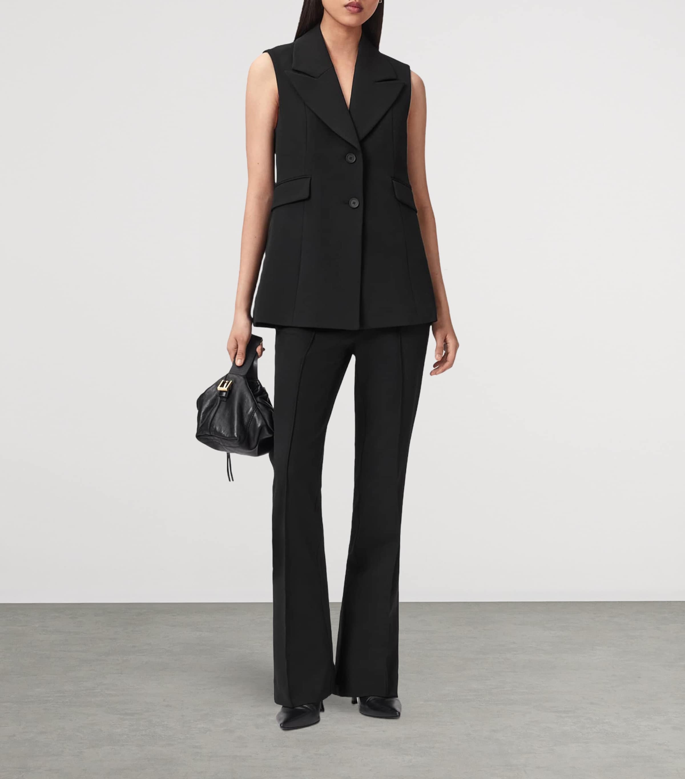AllSaints Womens Astra Tailored Waistcoat Black Image 6