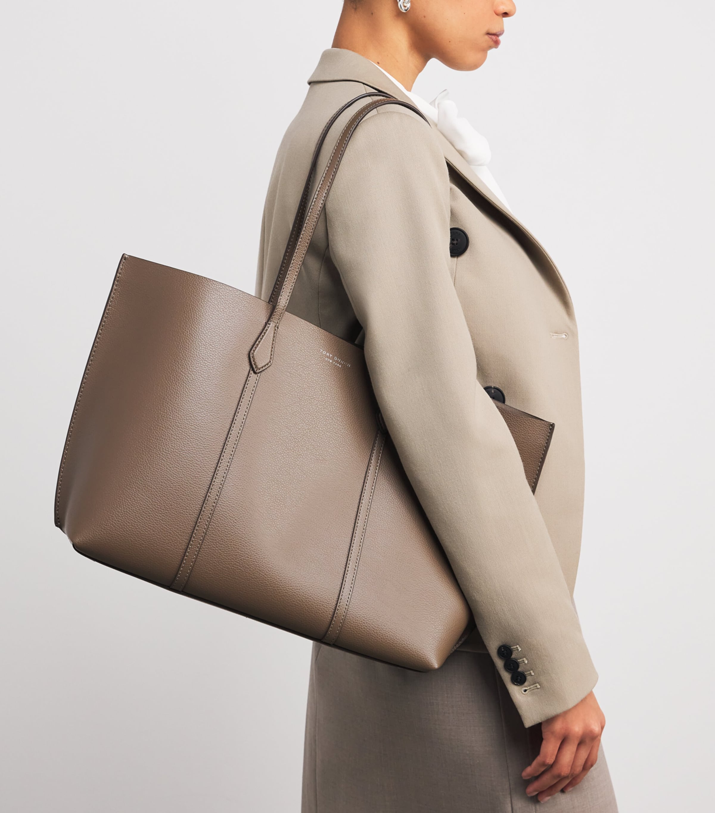 Leather Perry Tote Bag WILD MUSHROOM Image 2