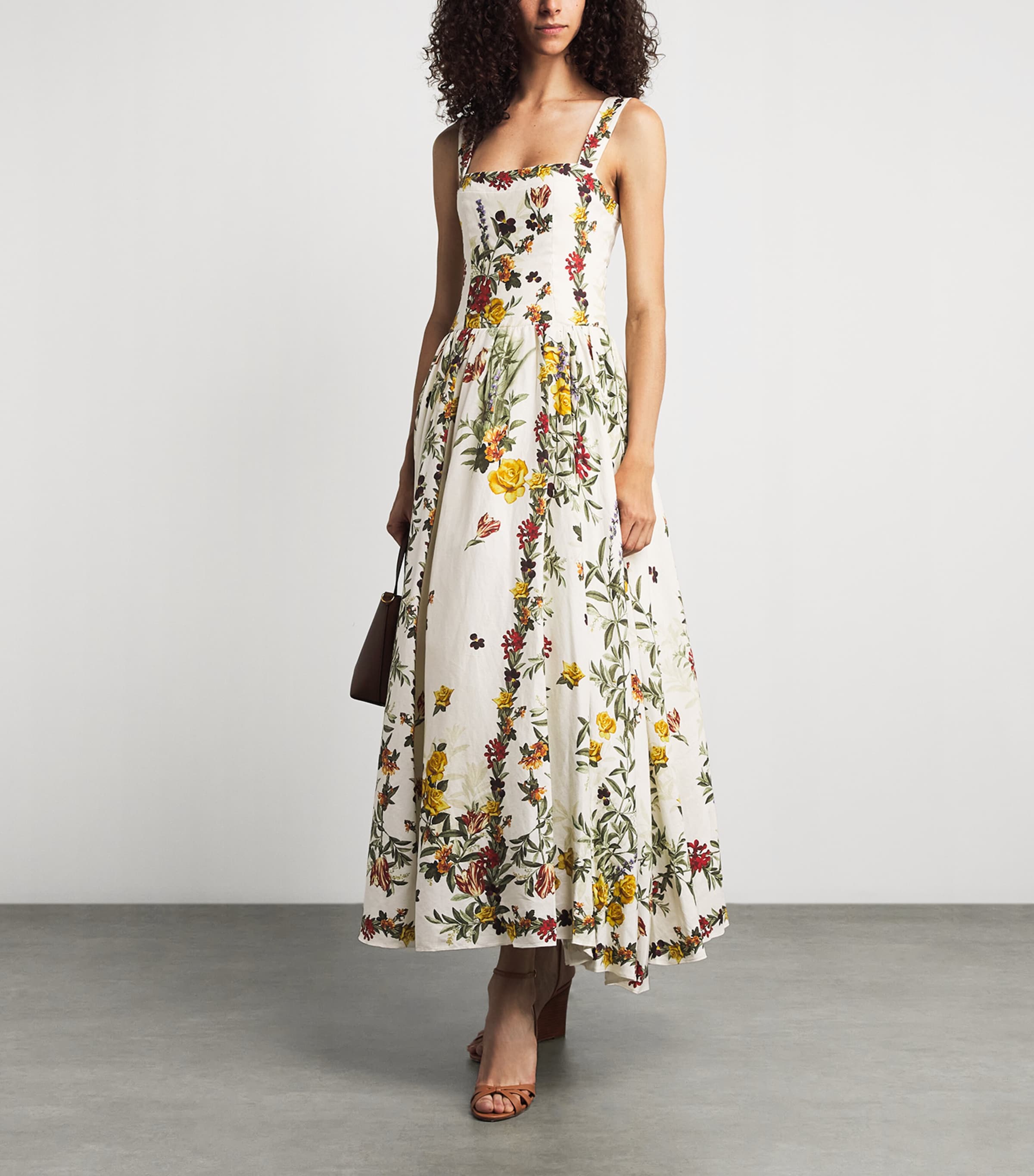 Alice+Olivia Womens Fit-and-Flare Vera Midi Dress Dsrt Sprgs Vnla Image 2