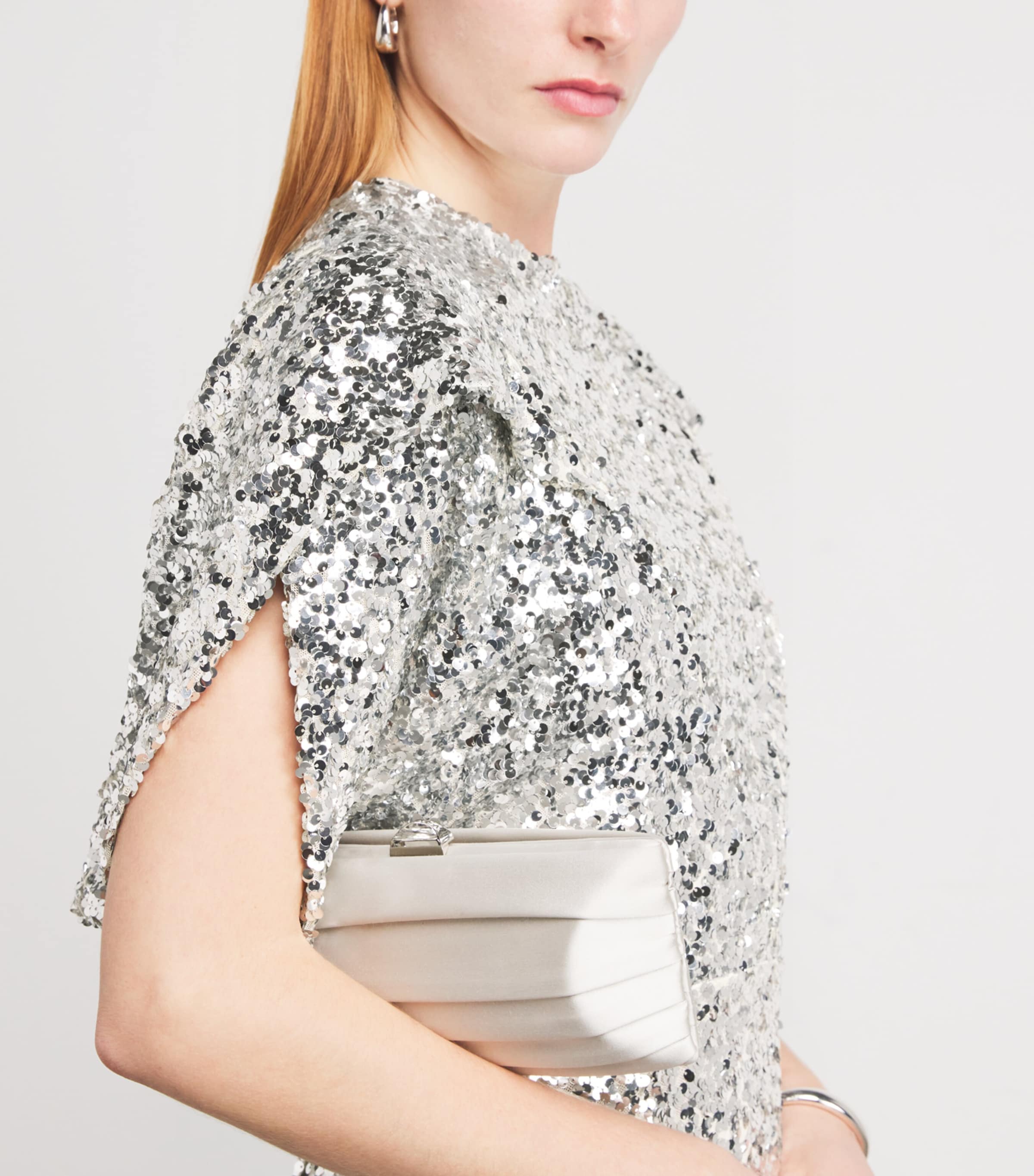 Sequin Hulot Gown IVORY SILVER Image 4