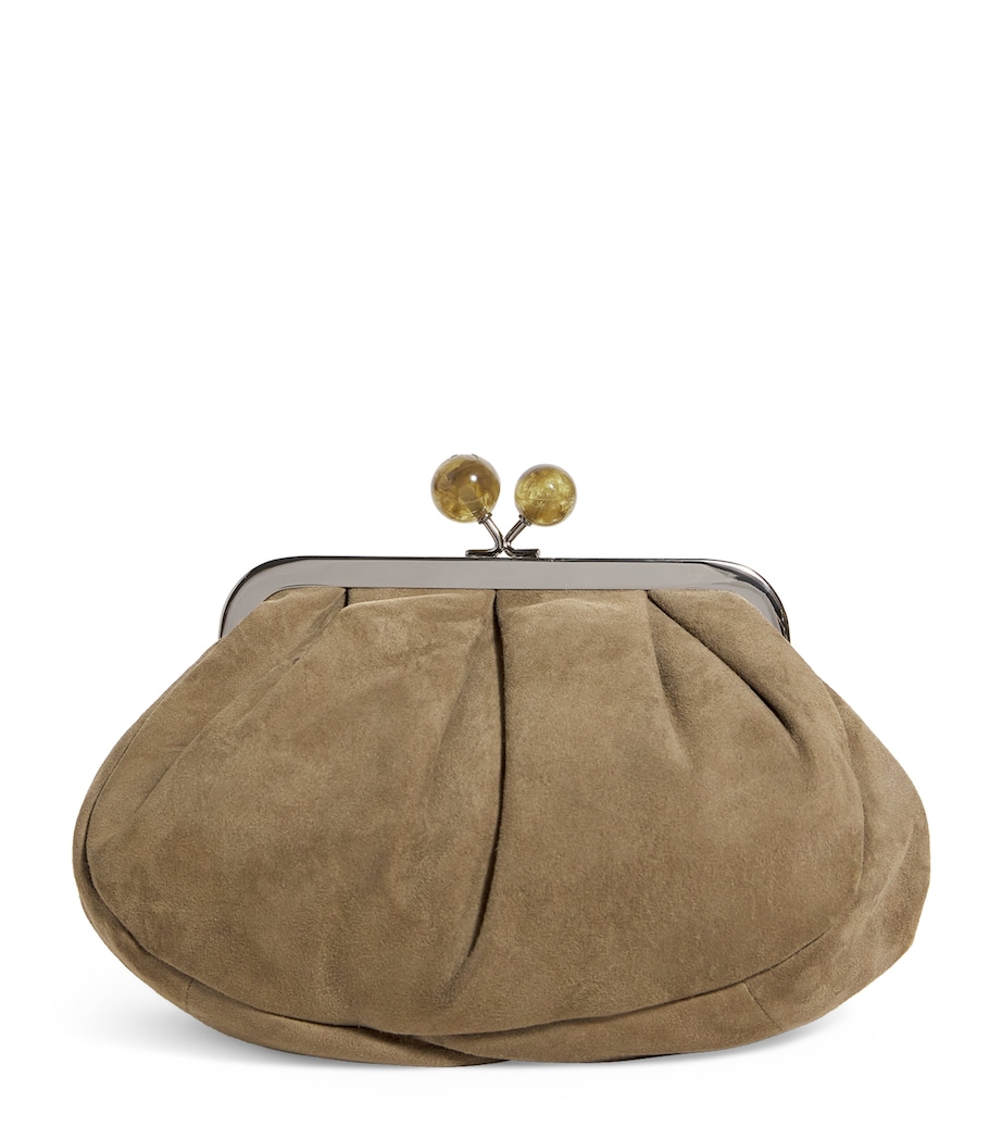 Small Suede Pasticcino Clutch Bag KAKI Image 1
