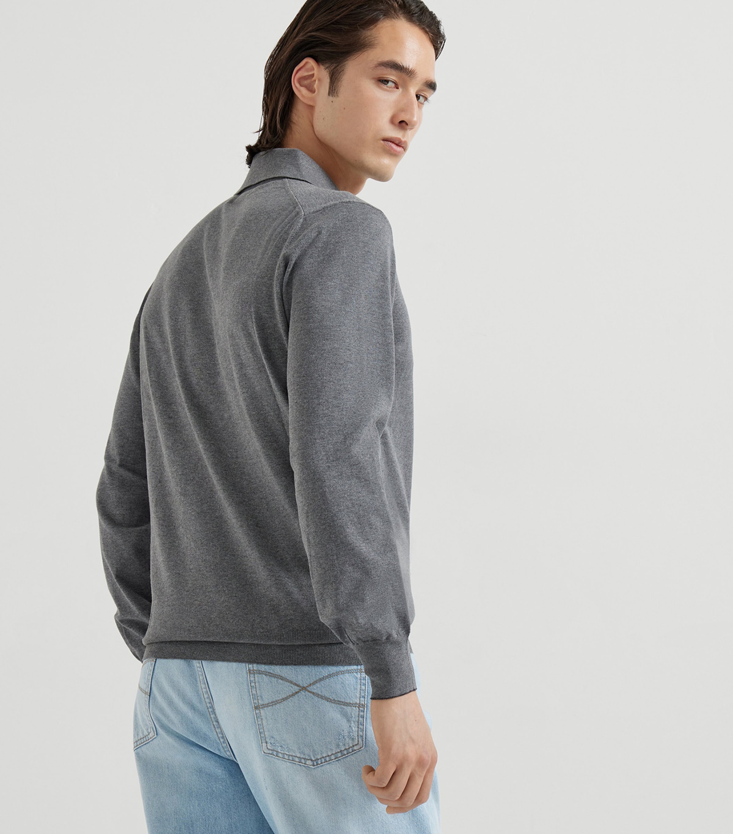 Cotton Polo Sweater CG217 Image 3