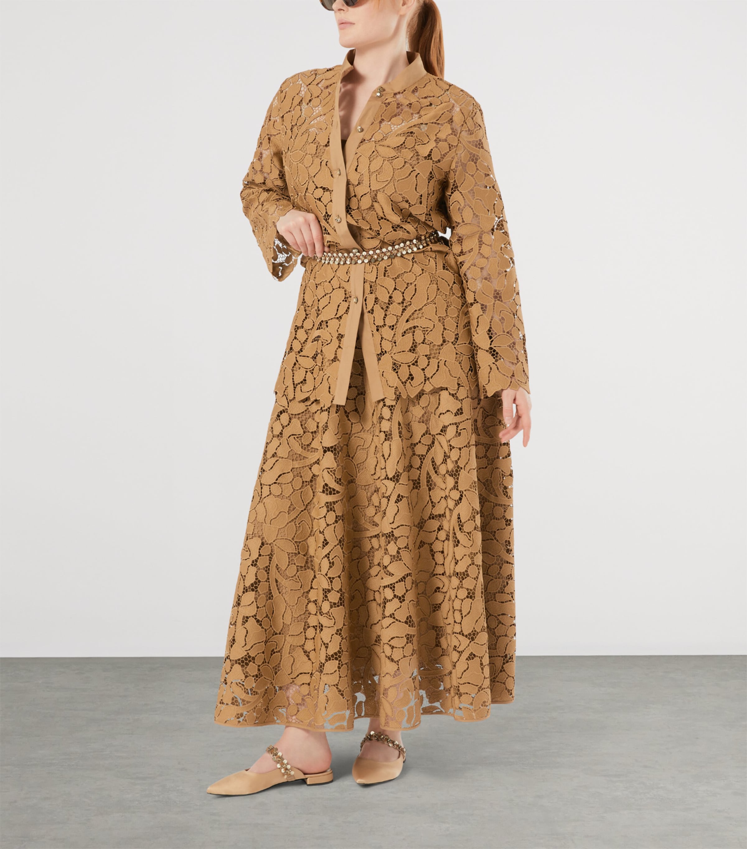 Marina Rinaldi Leather Belt Tobacco Image 4