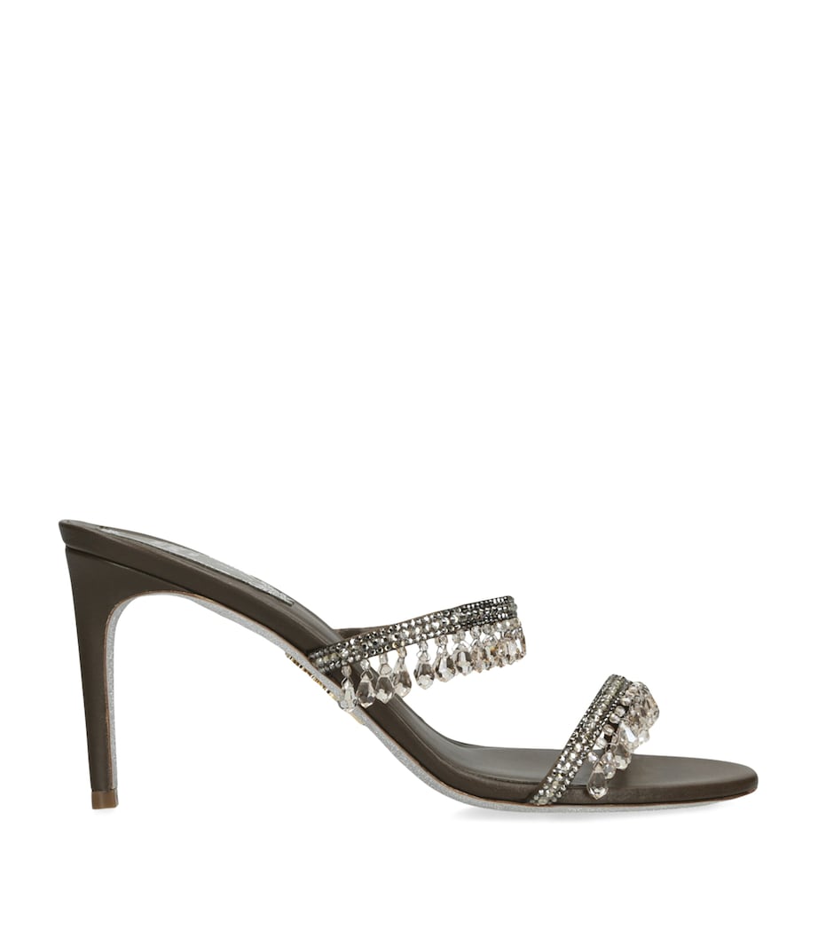 Embellished Chandelier Heeled Mules 80 DARK BROWN Image 1