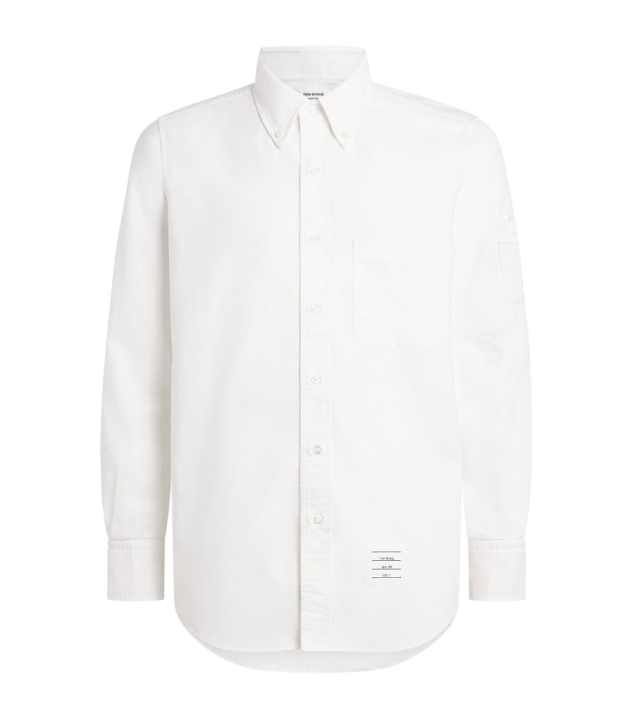 Thom Browne Mens Cotton Hector Embroidered Shirt White Image 1