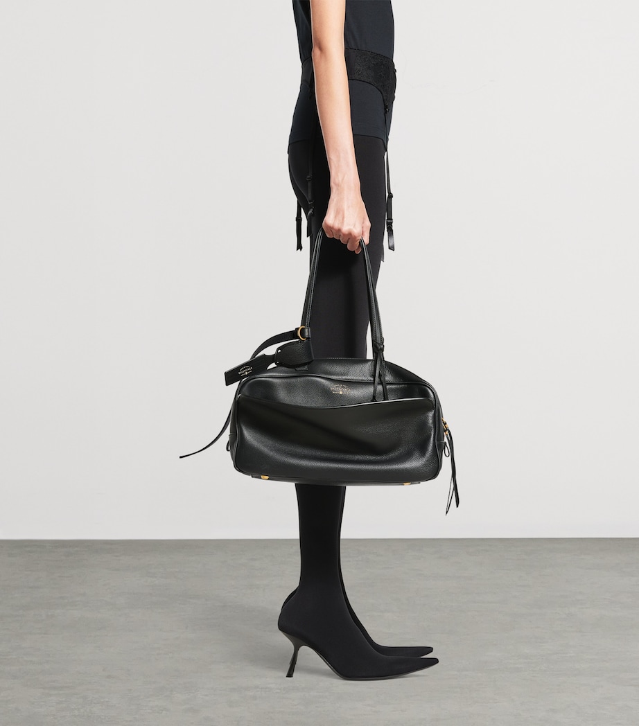 Medium Leather Carrie Bowling Top-Handle Bag 1000 Image 2