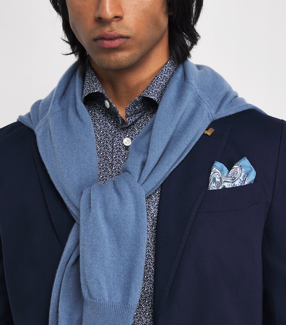 Silk Paisley Pocket Square LIGHT BLUE Image 2