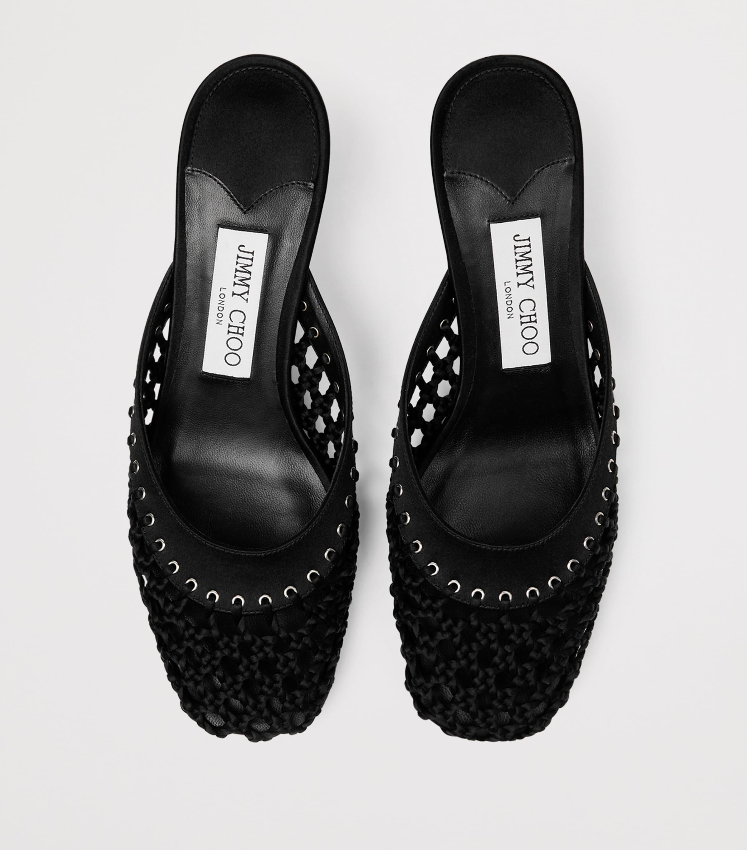 Pixie 50 Woven Mules BLACK Image 3
