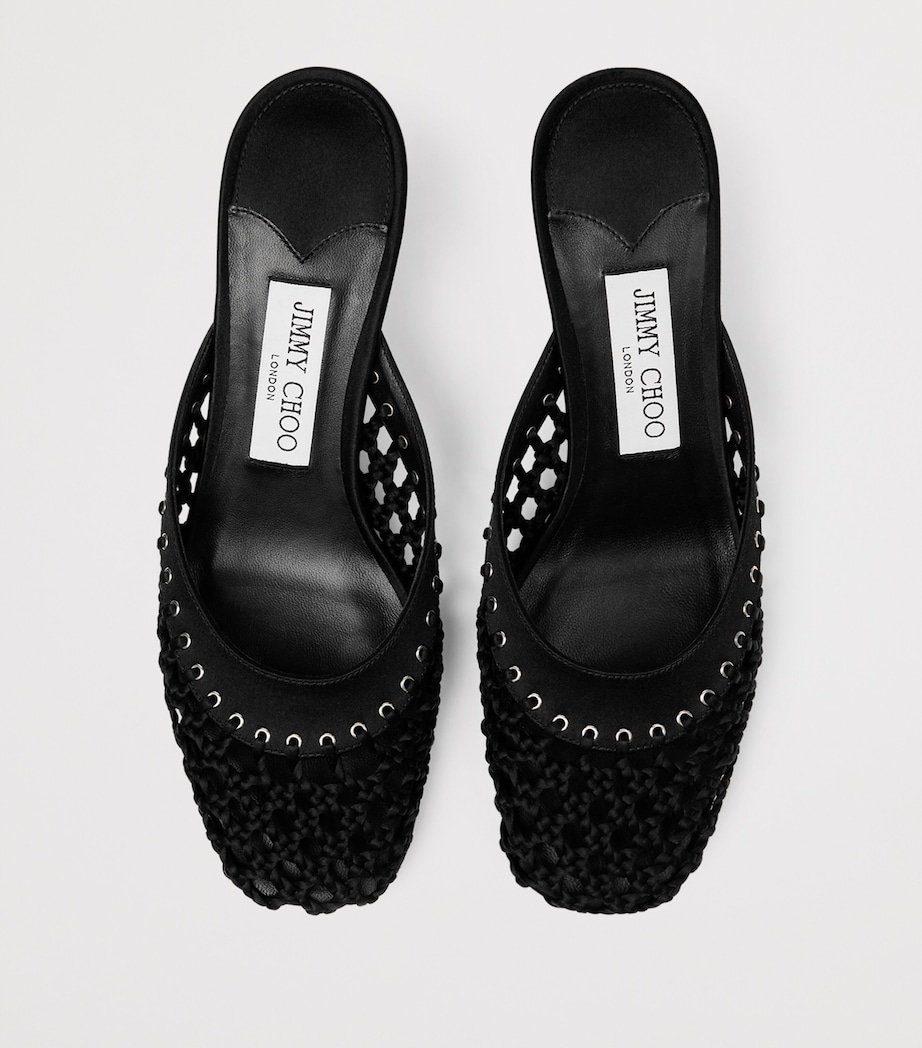 Pixie 50 Woven Mules BLACK Image 3