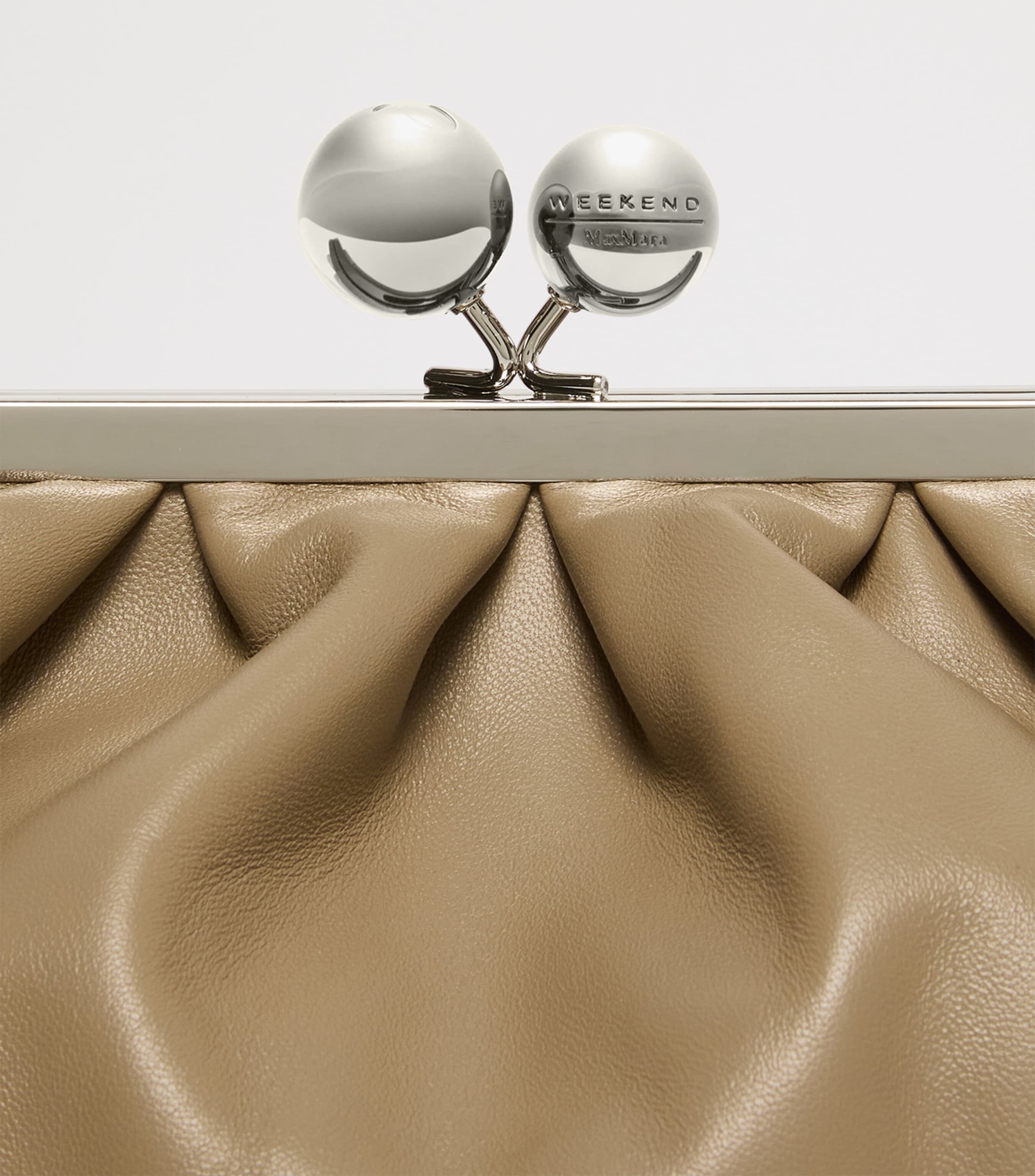 Weekend Max Mara Medium Leather Pasticcino Clutch Bag Turtledove Image 5