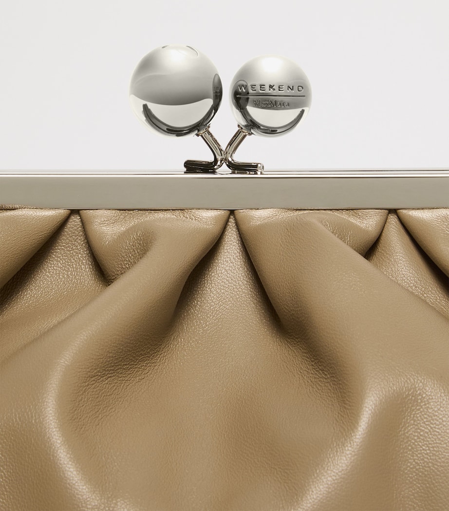 Weekend Max Mara Medium Leather Pasticcino Clutch Bag Turtledove Image 5