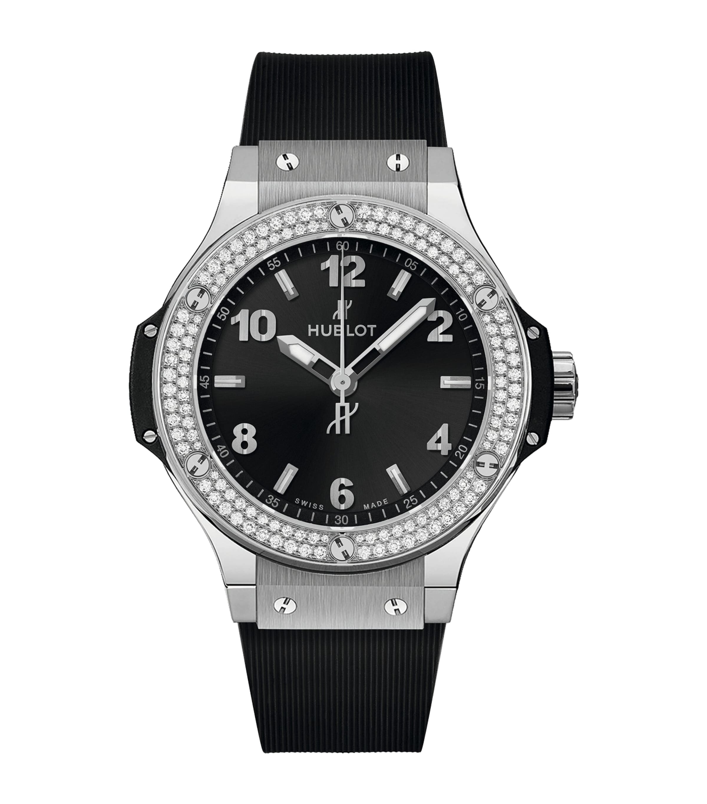 Shop Hublot Stainless Steel And Diamond Big Bang Watch In Black