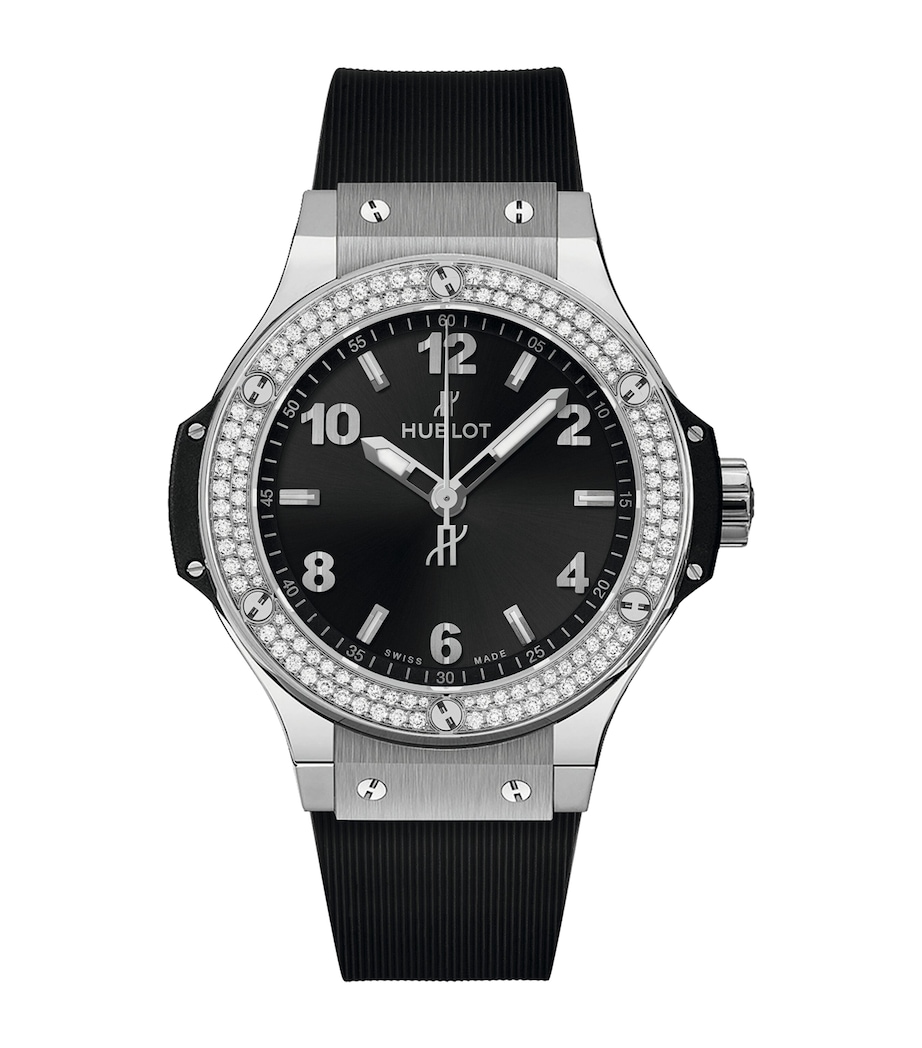 Stainless Steel and Diamond Big Bang Watch 38mm BLACK Image 1